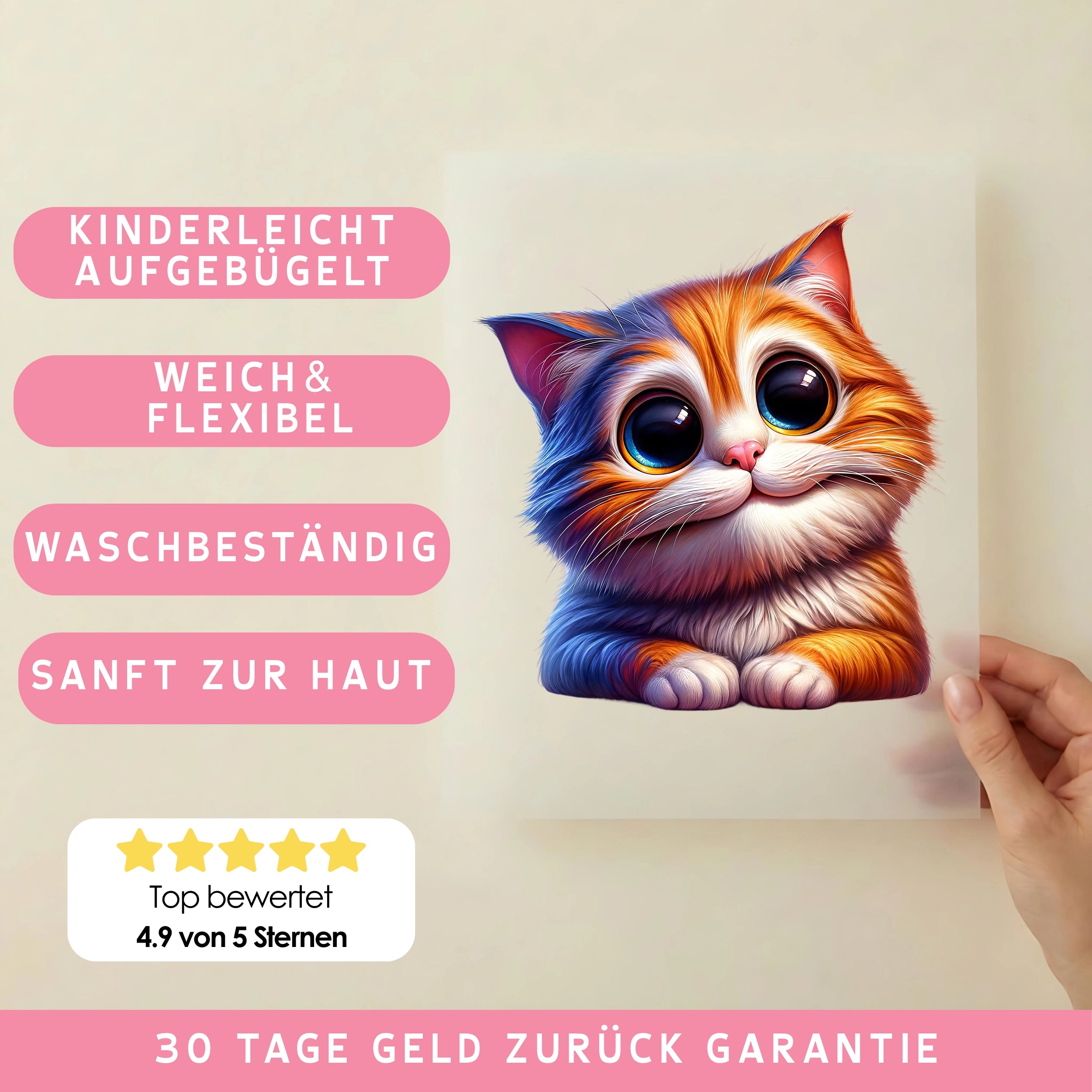 Bügelbild Kulleraugen Kätzchen