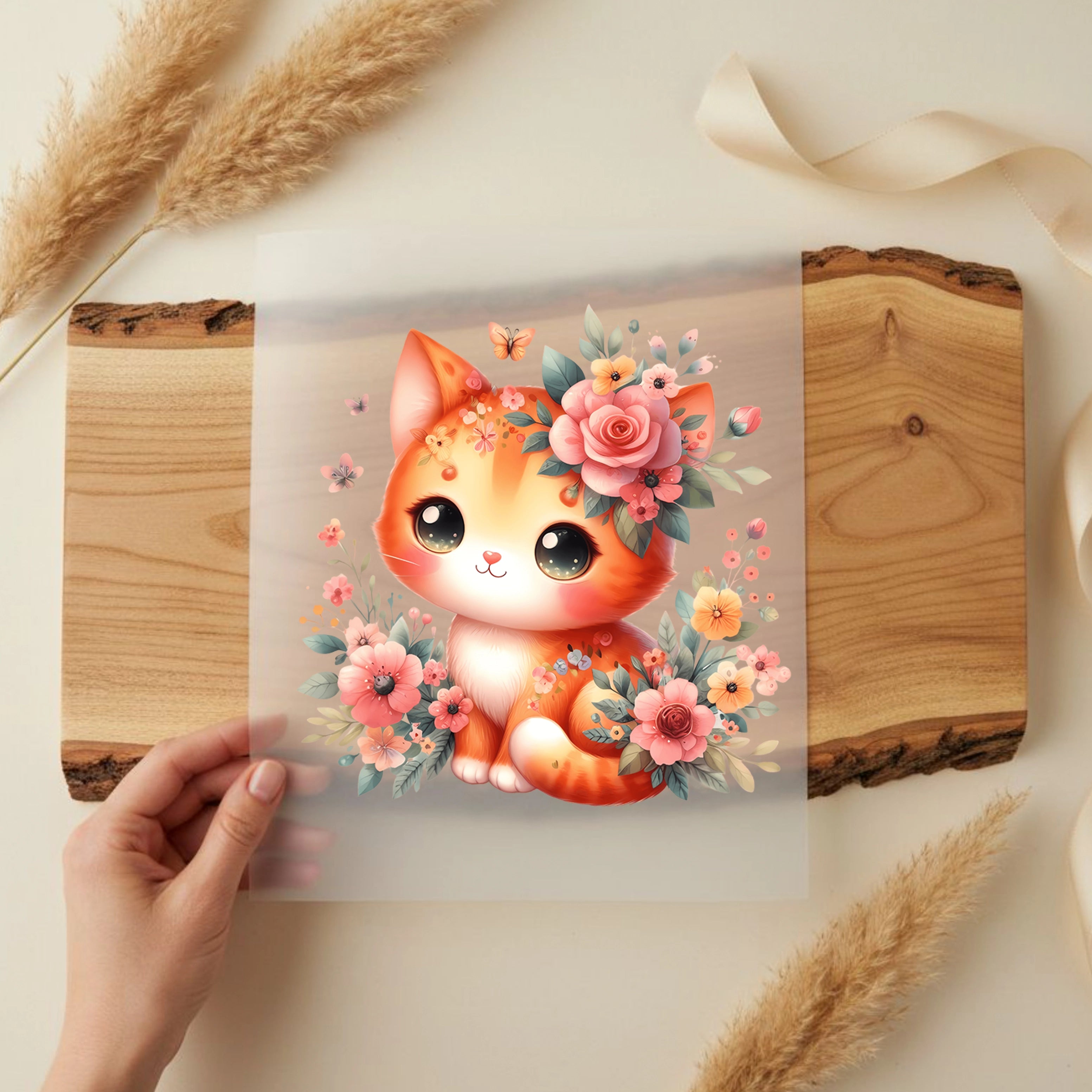 Bügelbild Gartenkätzchen