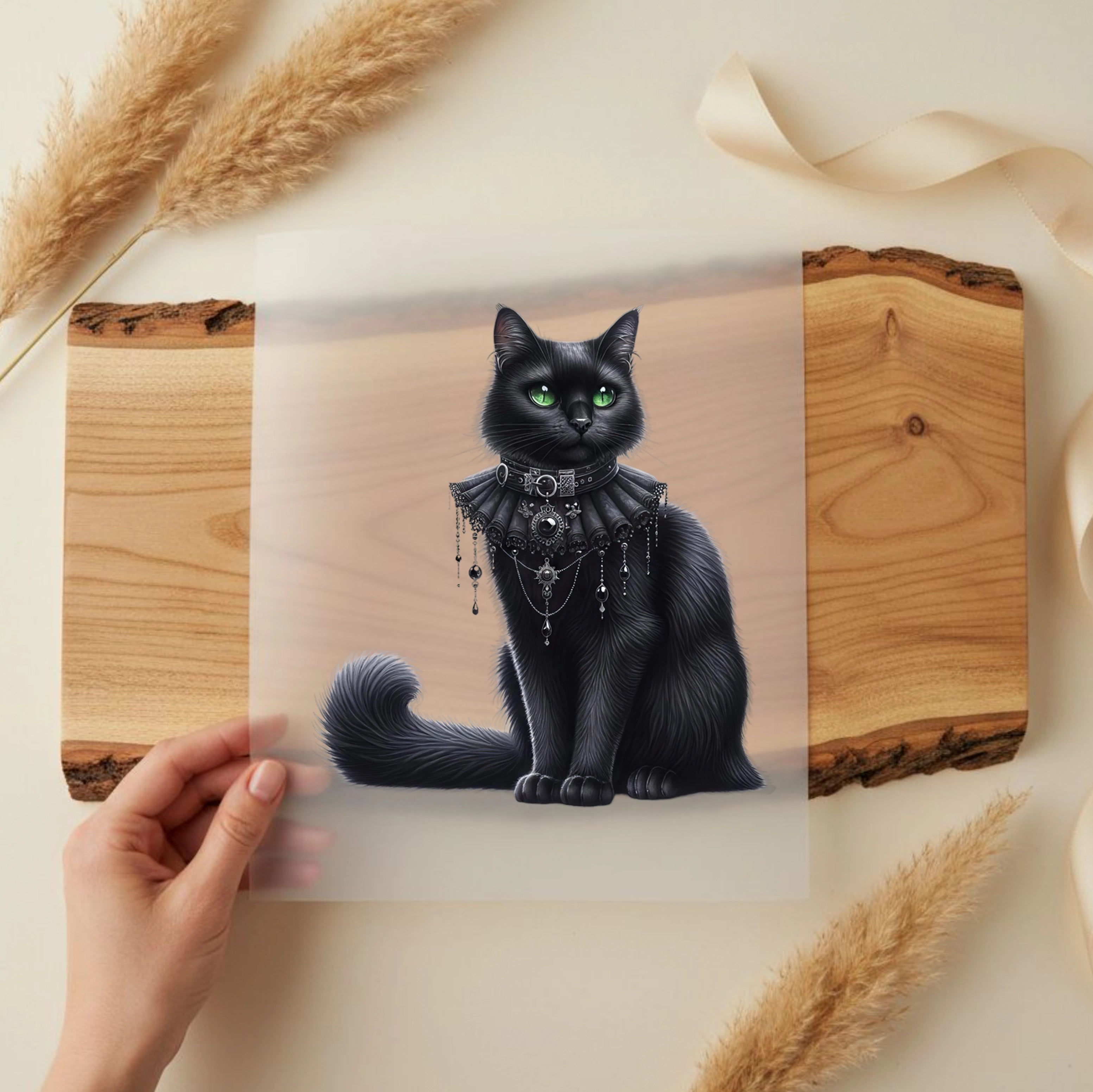 Bügelbild Katze Mitternachtswächterin