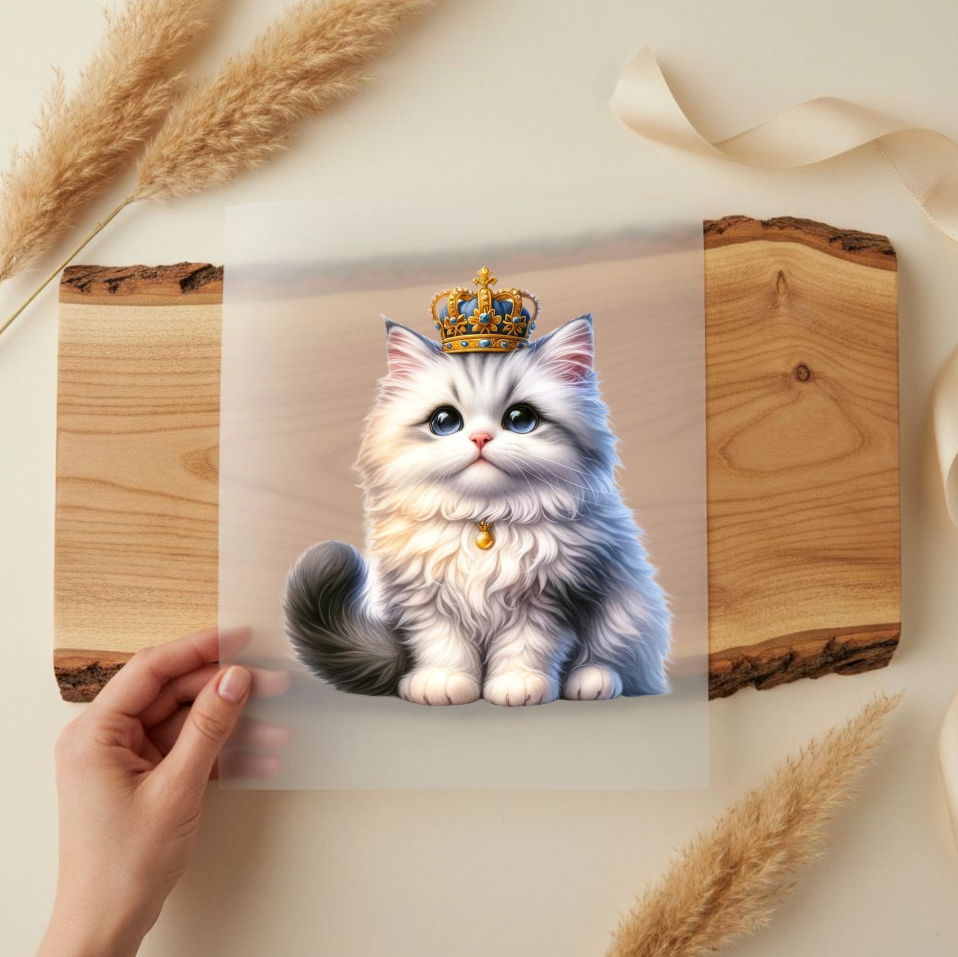 Bügelbild Katze Miezekrone