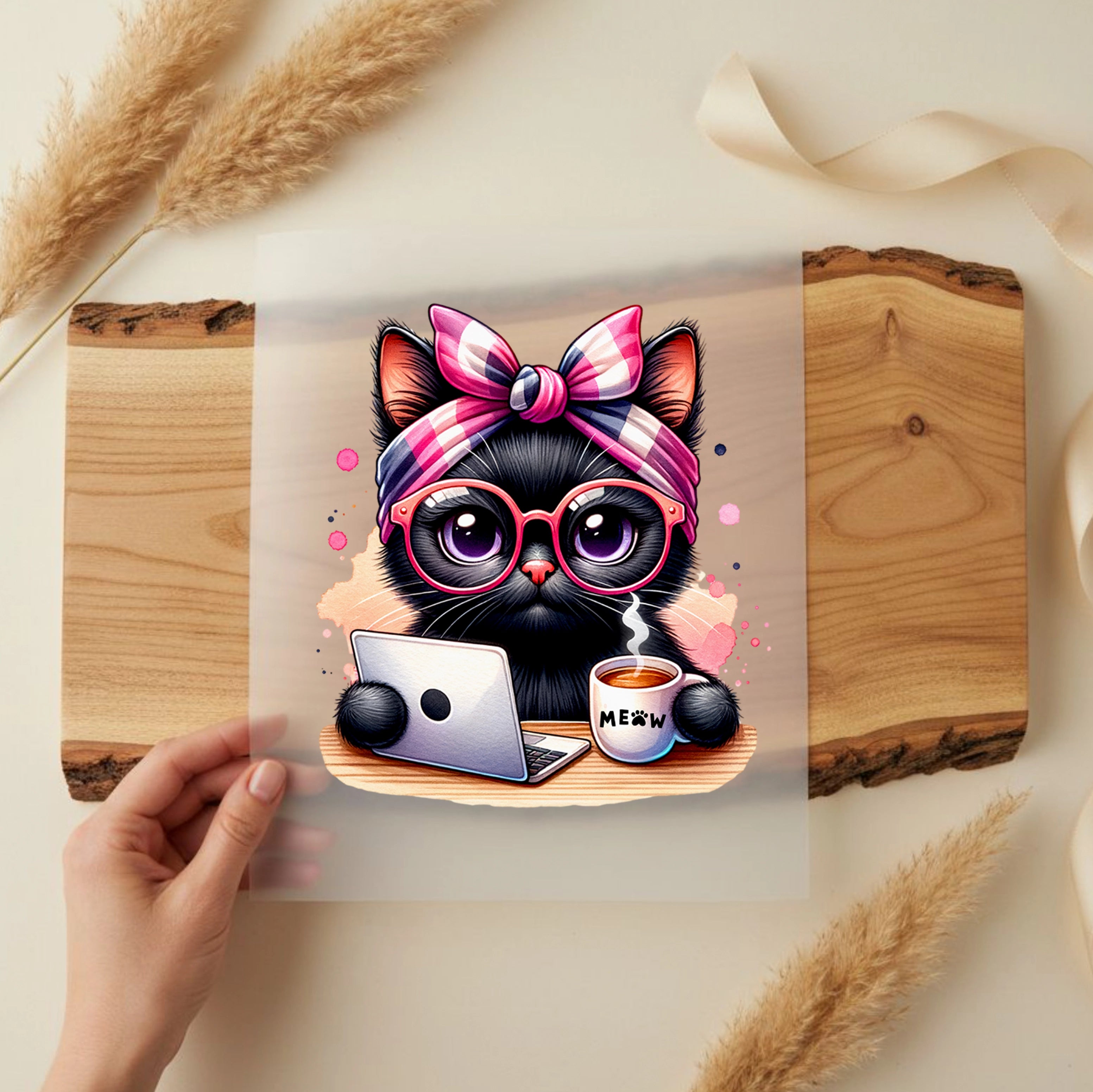 Bügelbild Fleißiges Kätzchen