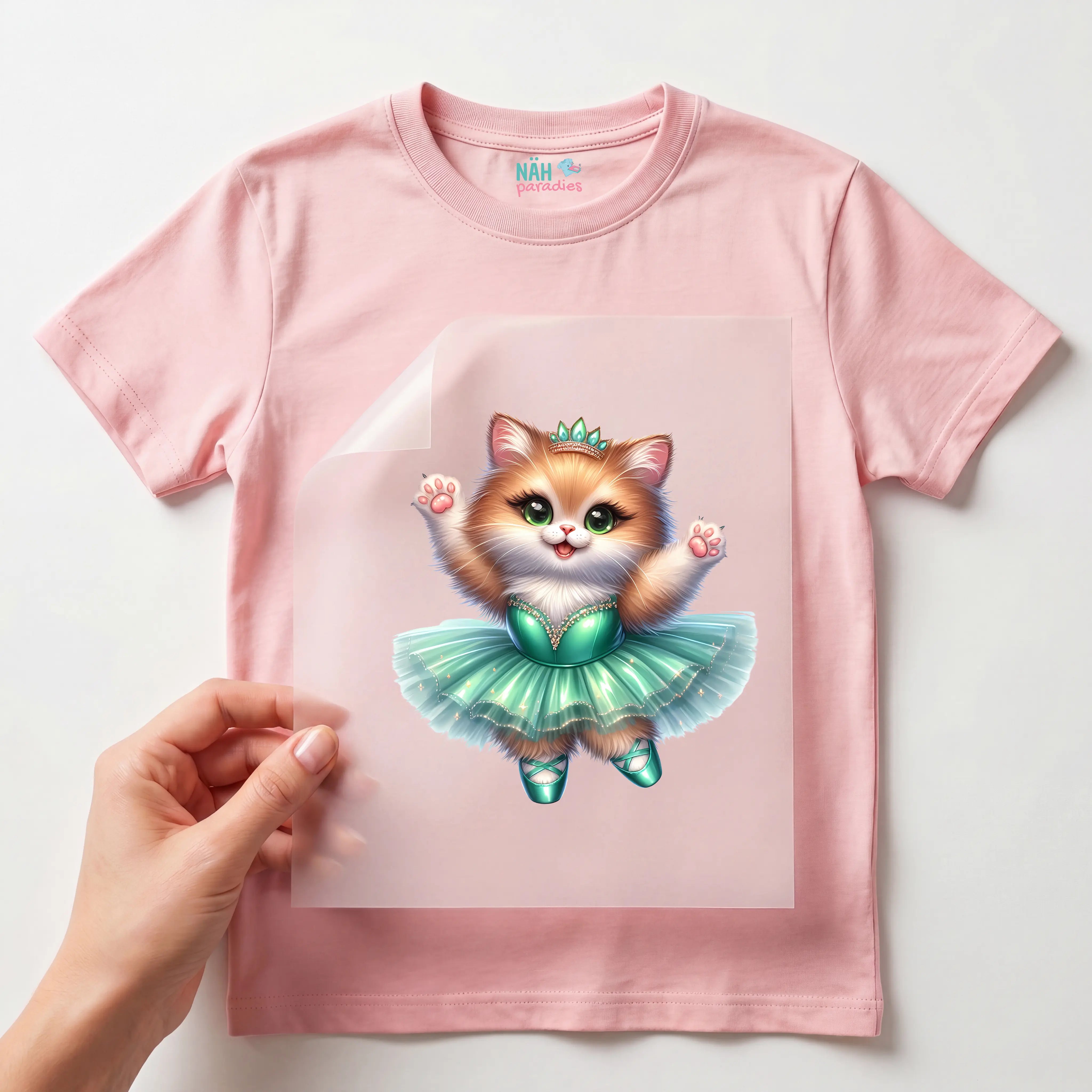 Bügelbild Katze Ballerina Mint