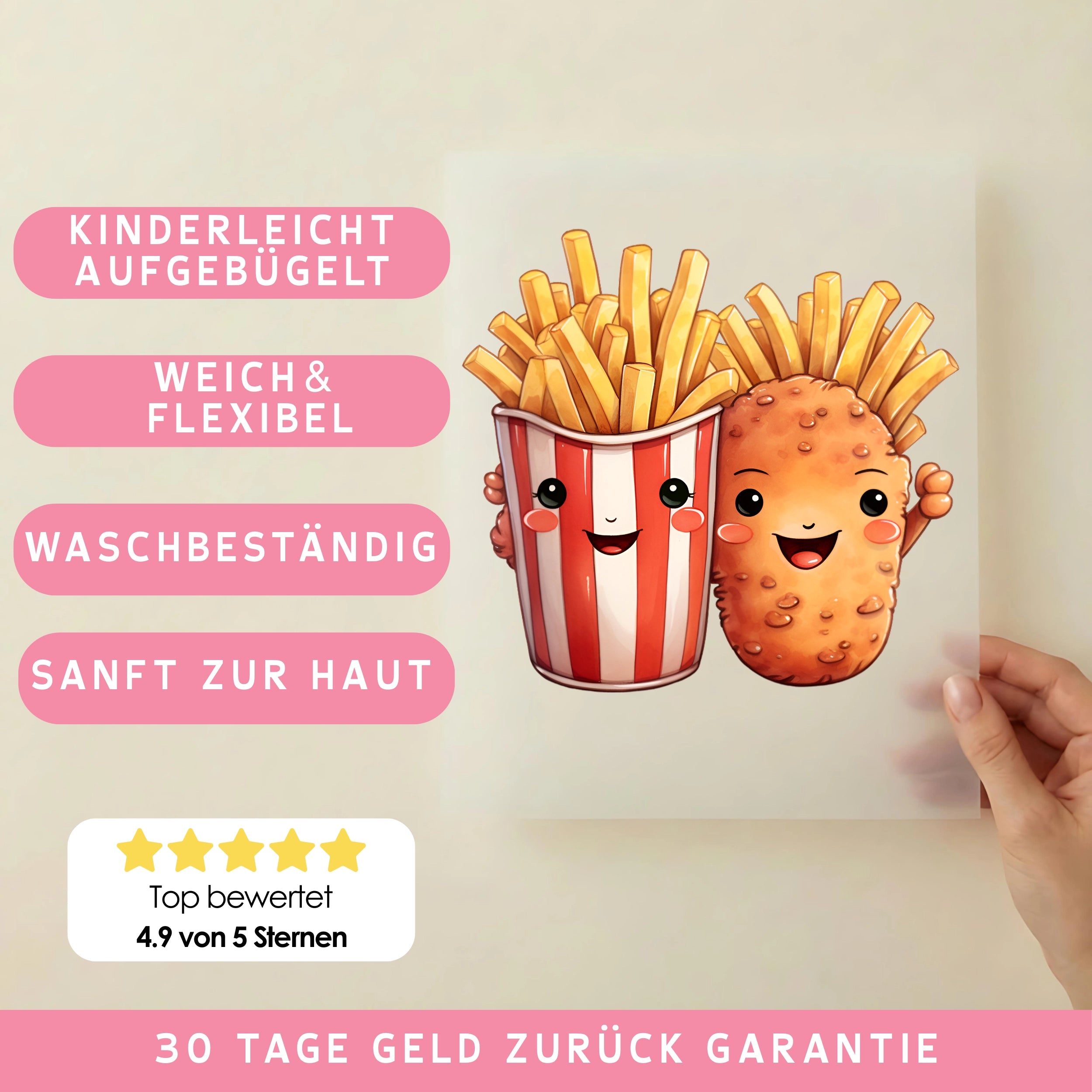 Bügelbild Frittenfreunde Pommes