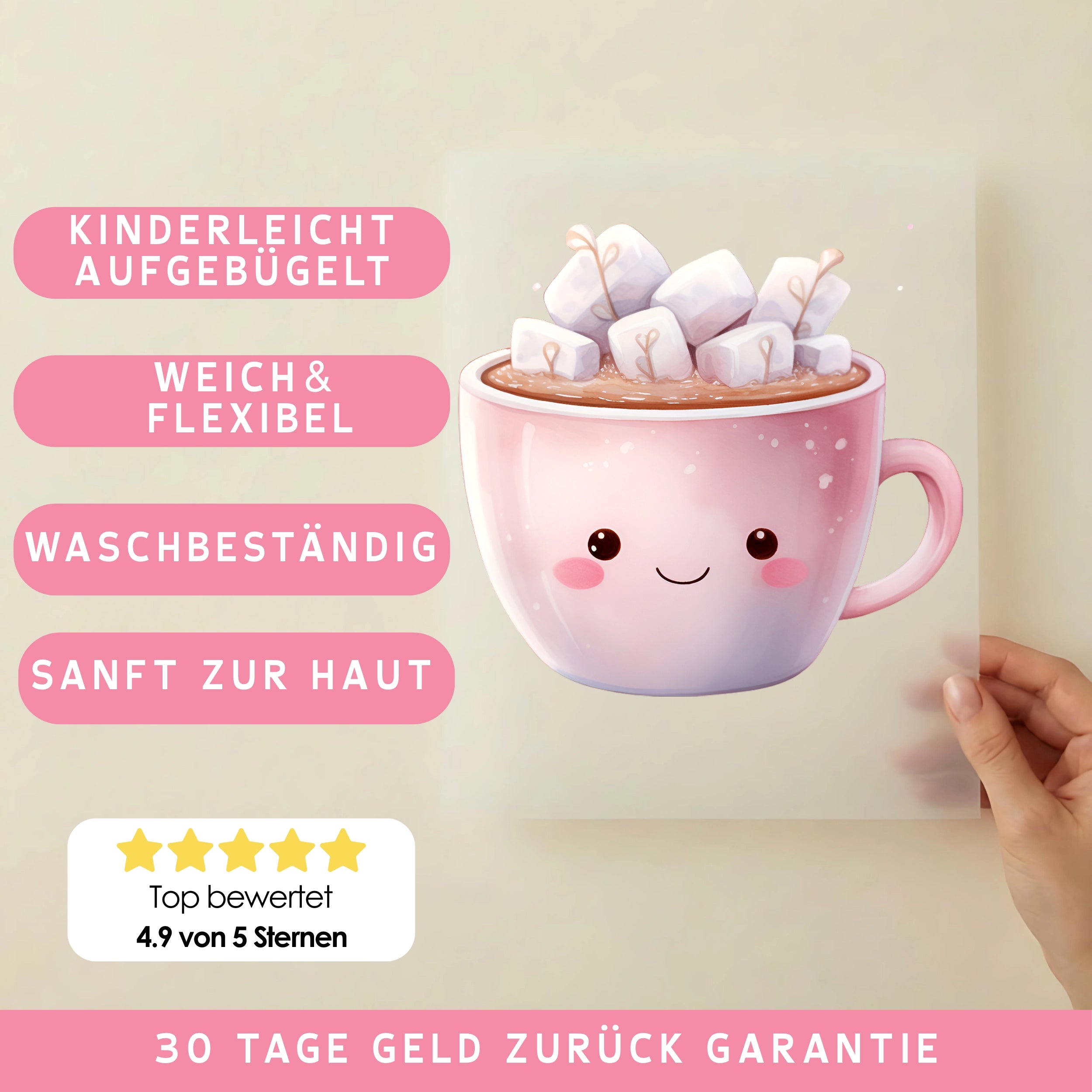 Bügelbild Kakao Marshmallow