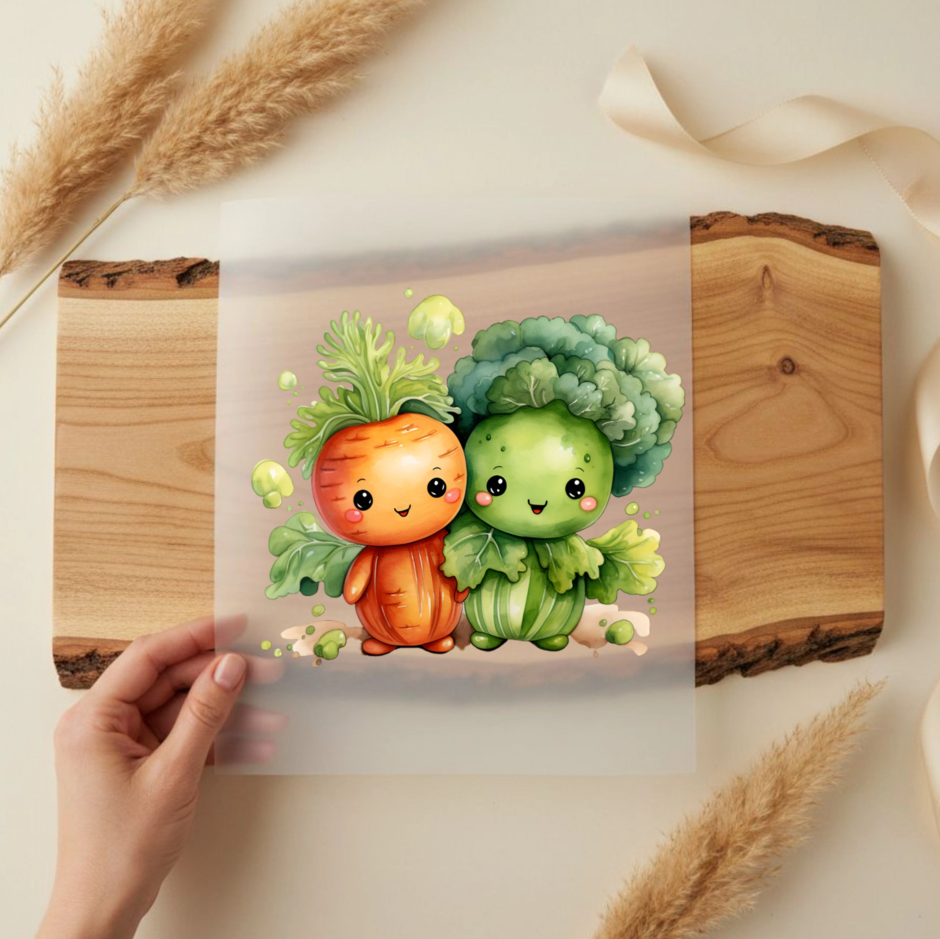 Bügelbild Karotte Kohl