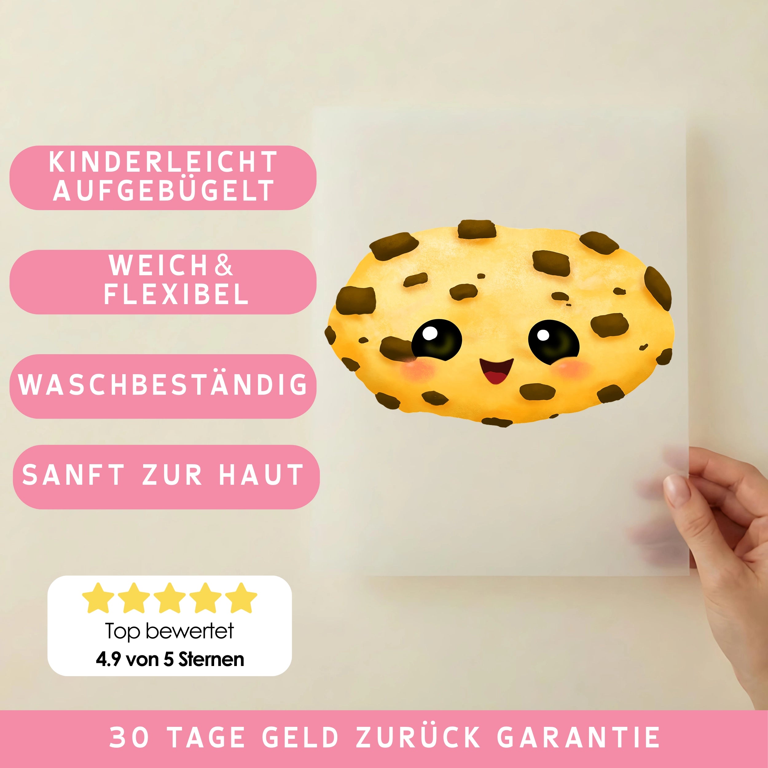 Bügelbild Keks Schoko