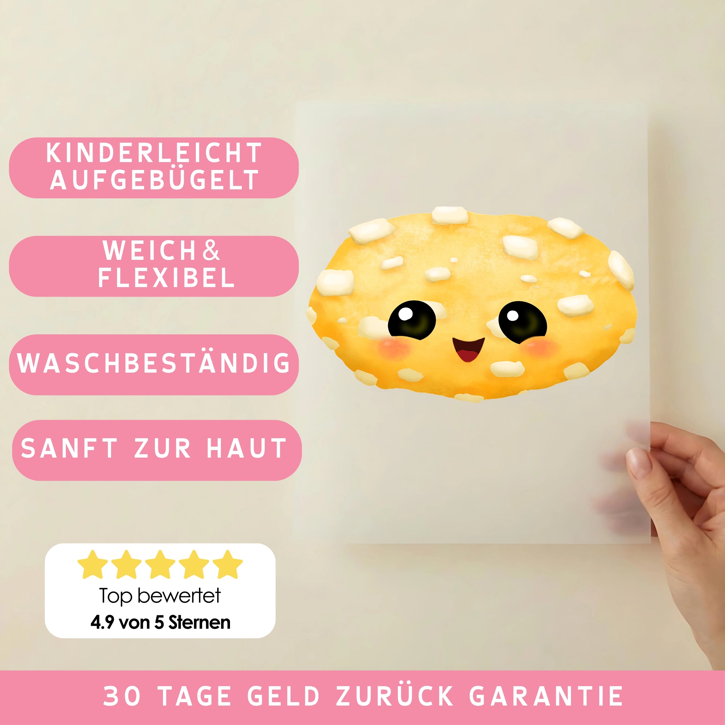 Bügelbild Keks Vanille