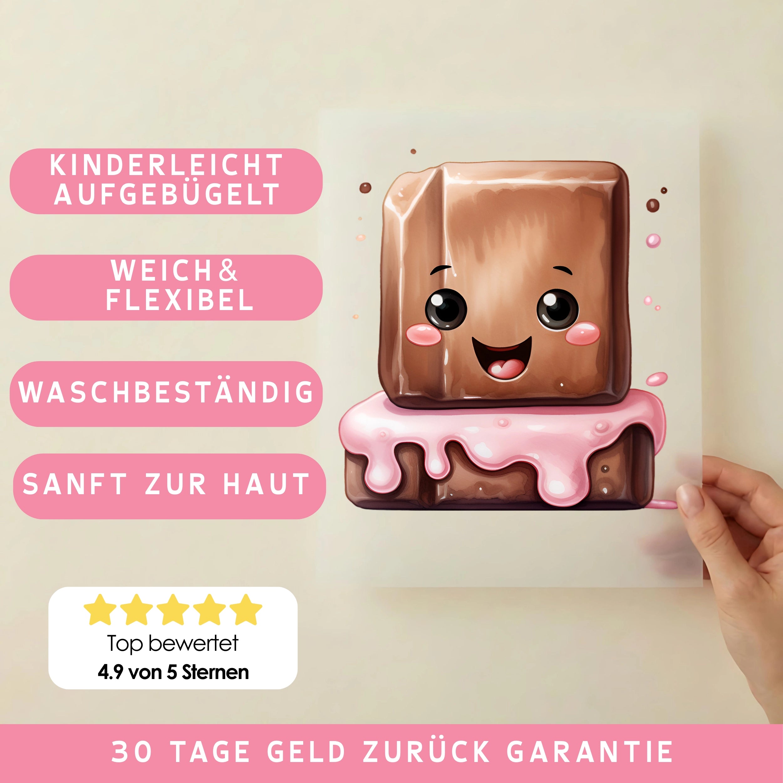 Bügelbild Schokolade Schoki