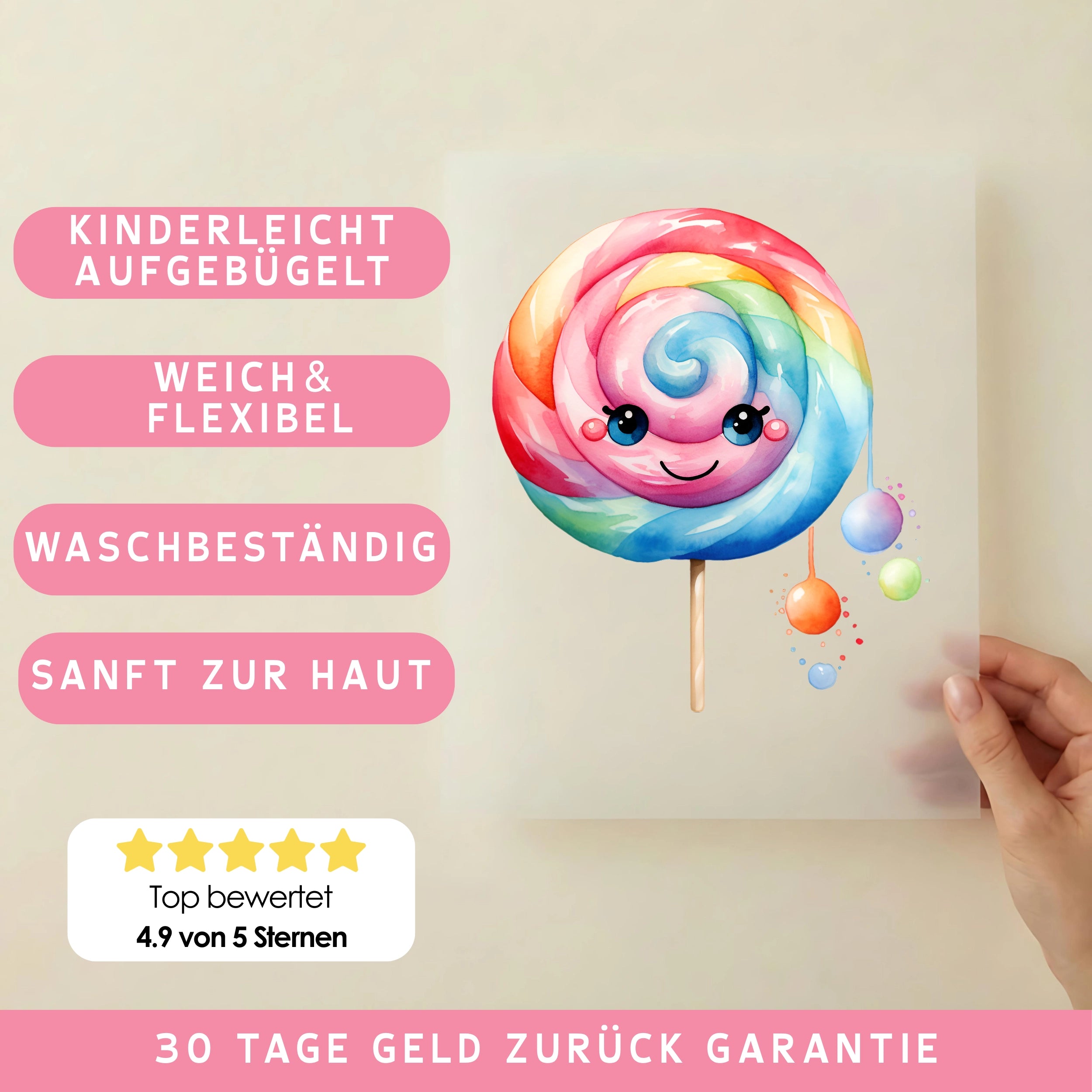 Bügelbild Lollipop Rainbow