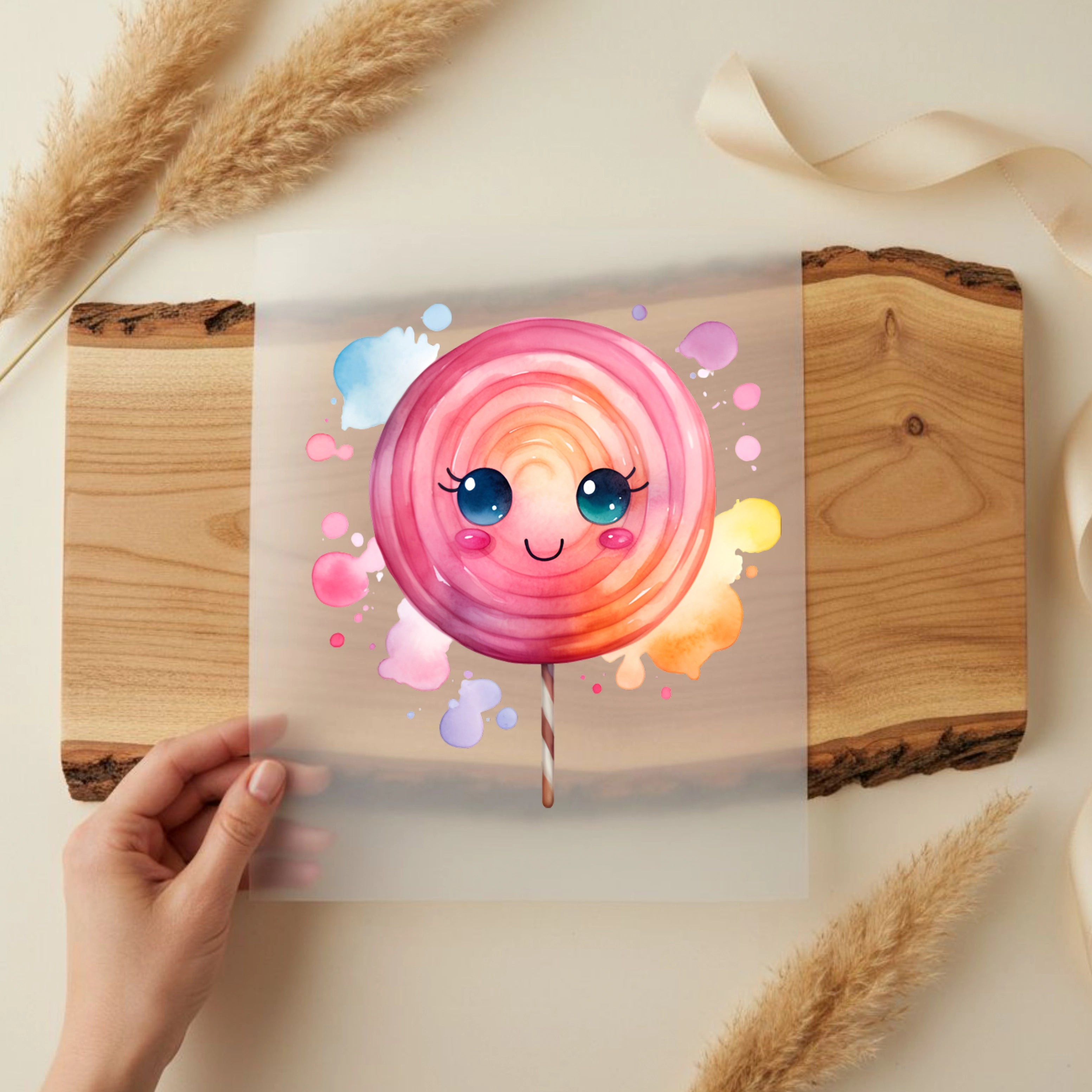 Bügelbild Lutscher Lollipop Pinky