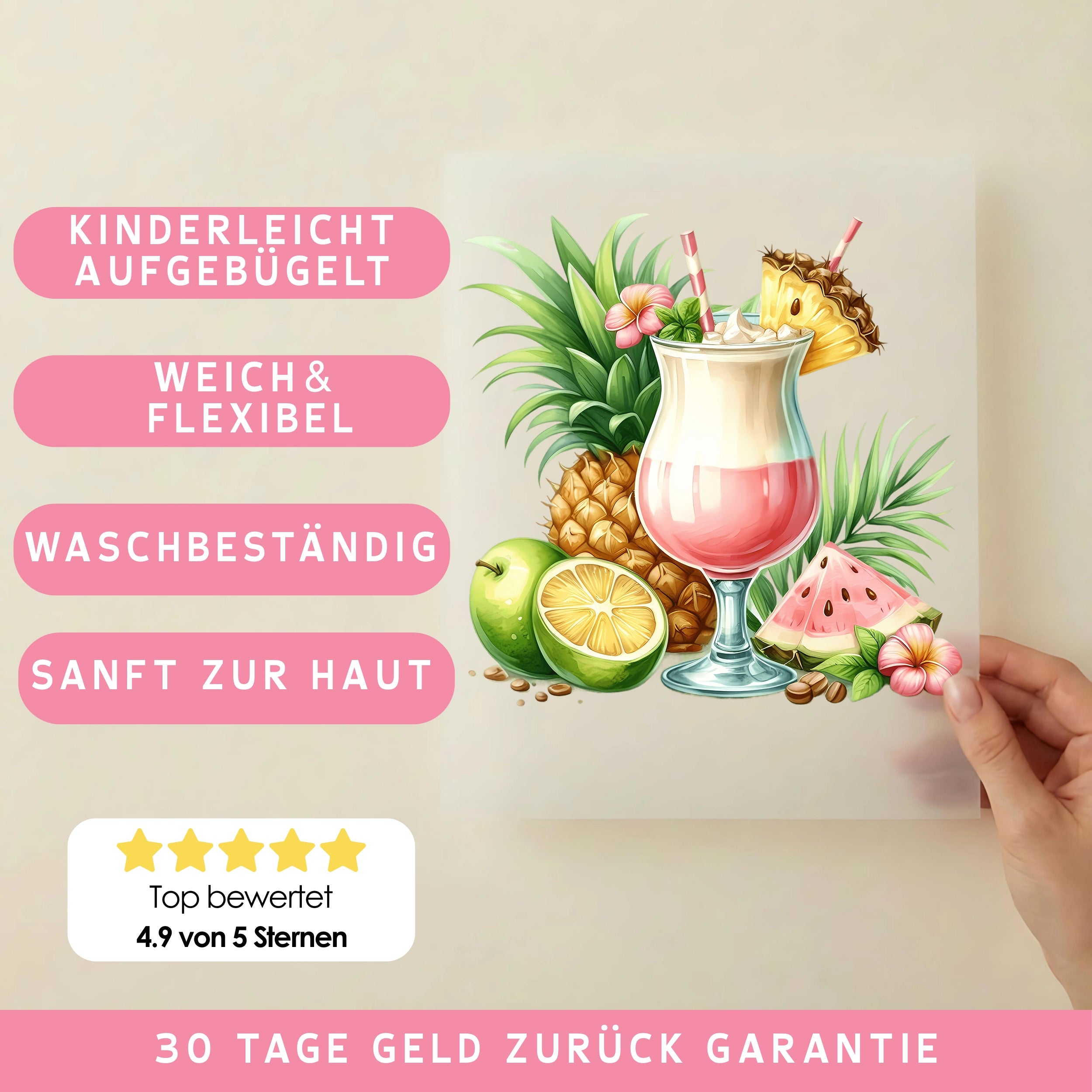 Bügelbild Cocktail Tropenmix
