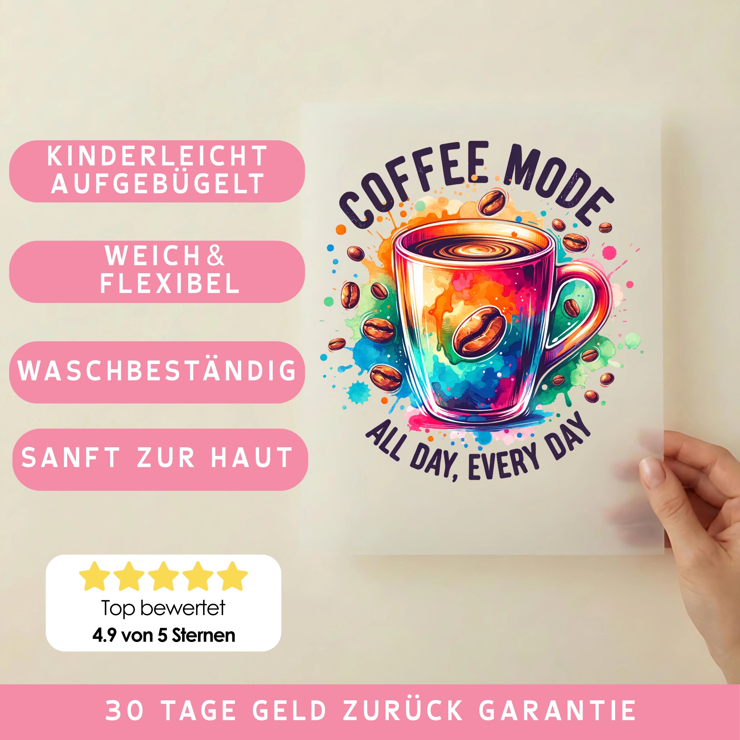 Bügelbild Coffee Mode