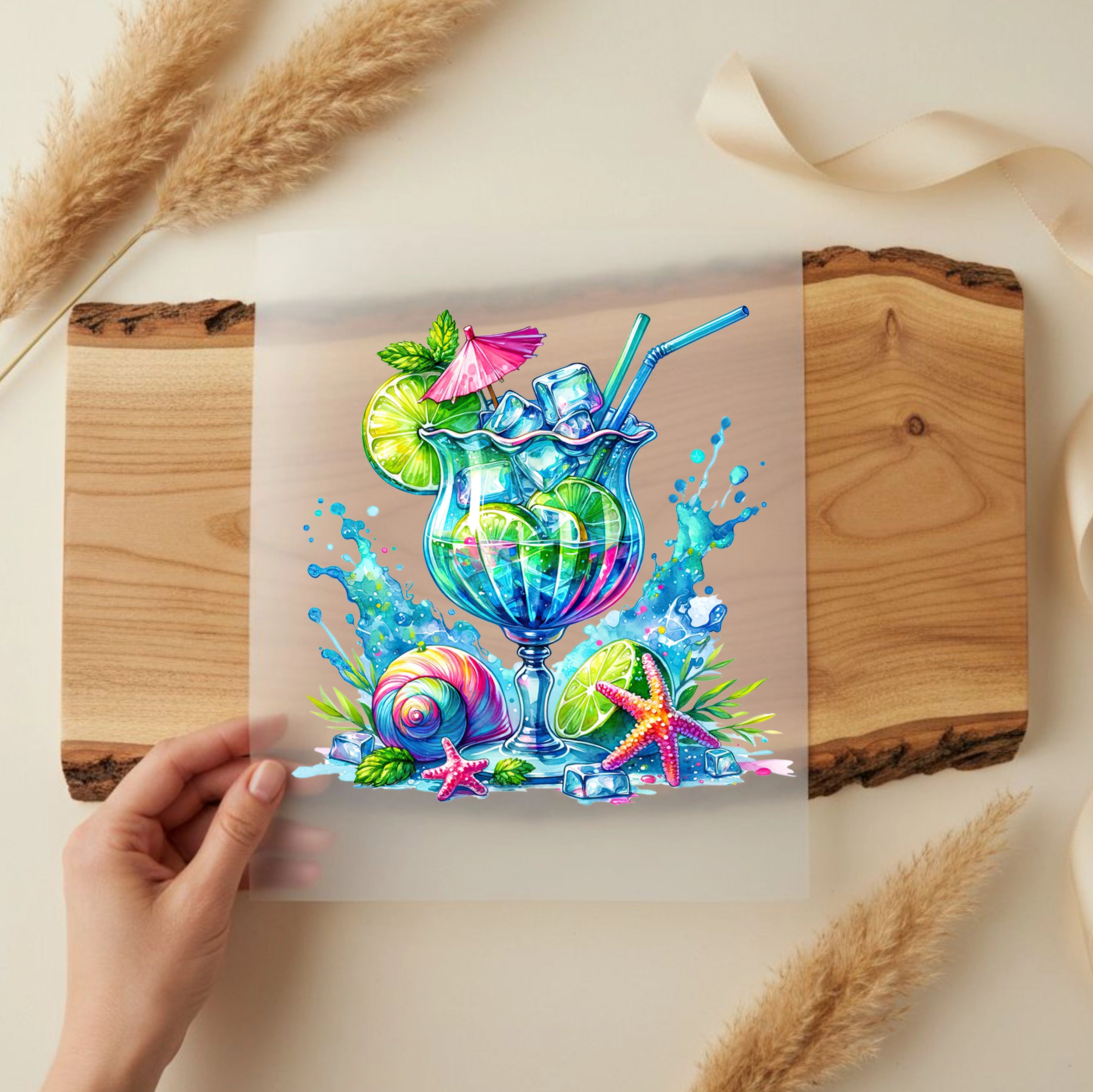 Bügelbild Limettenzauber Cocktail Splash