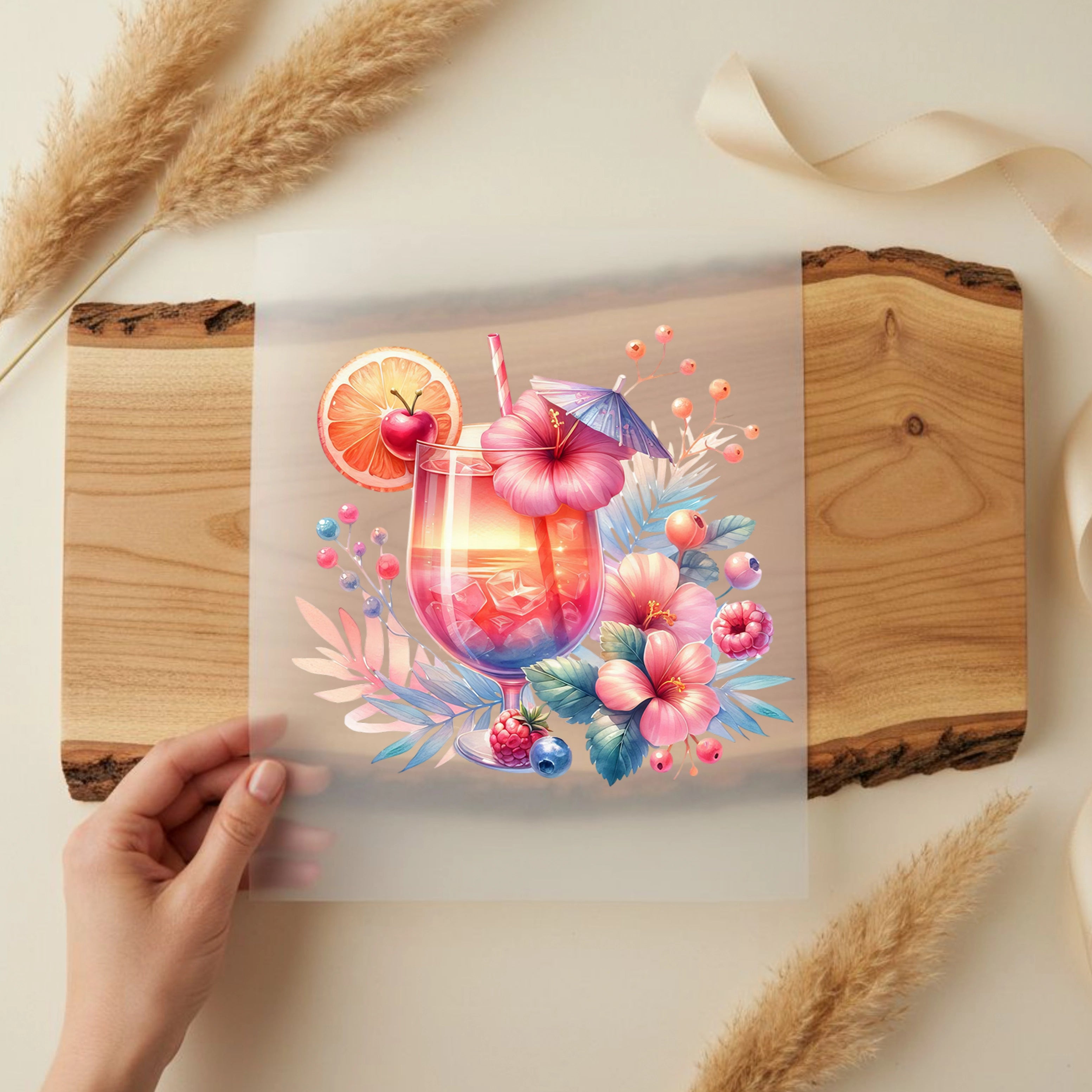 Bügelbild Beerentraum im Cocktailglas