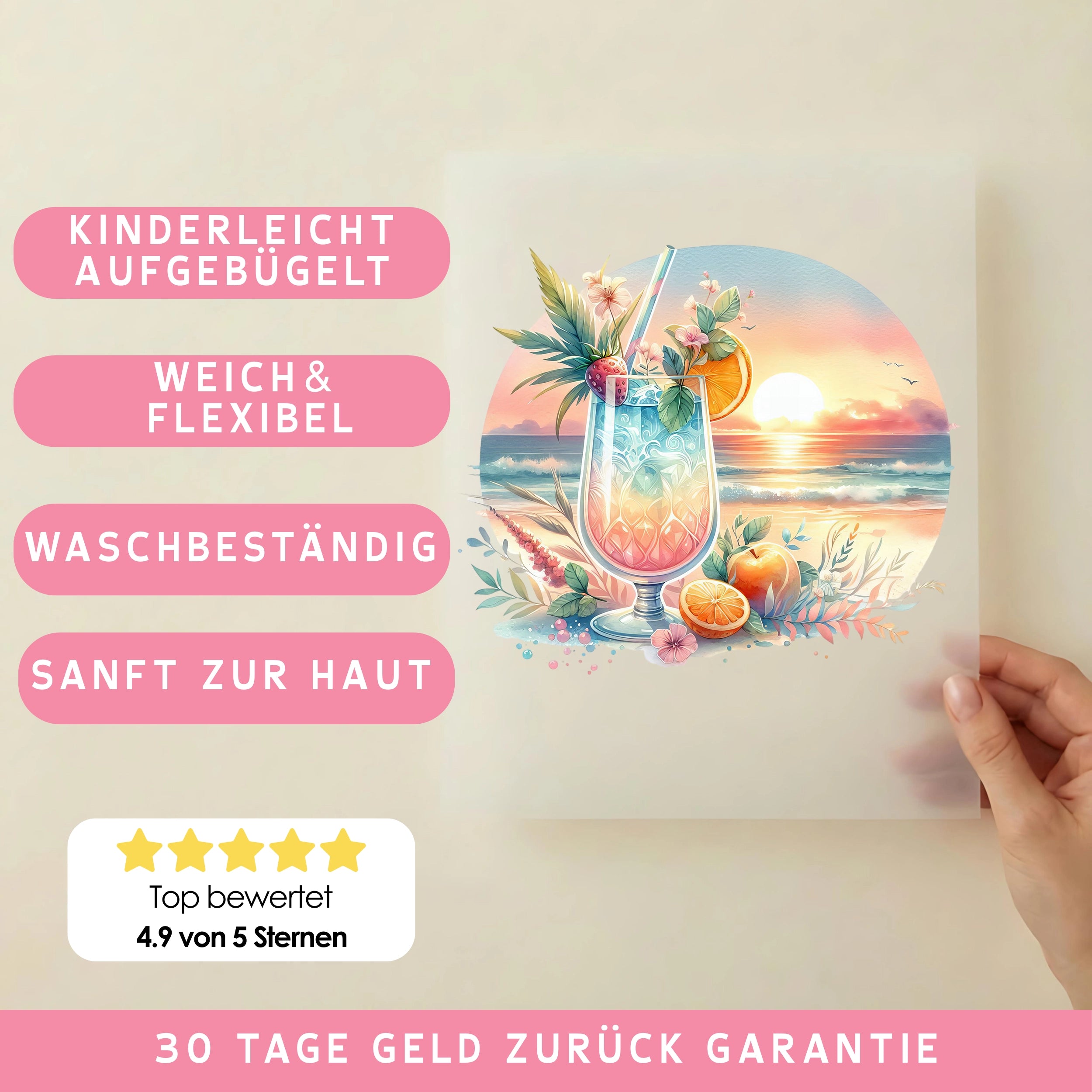 Bügelbild Cocktailträume am Meer