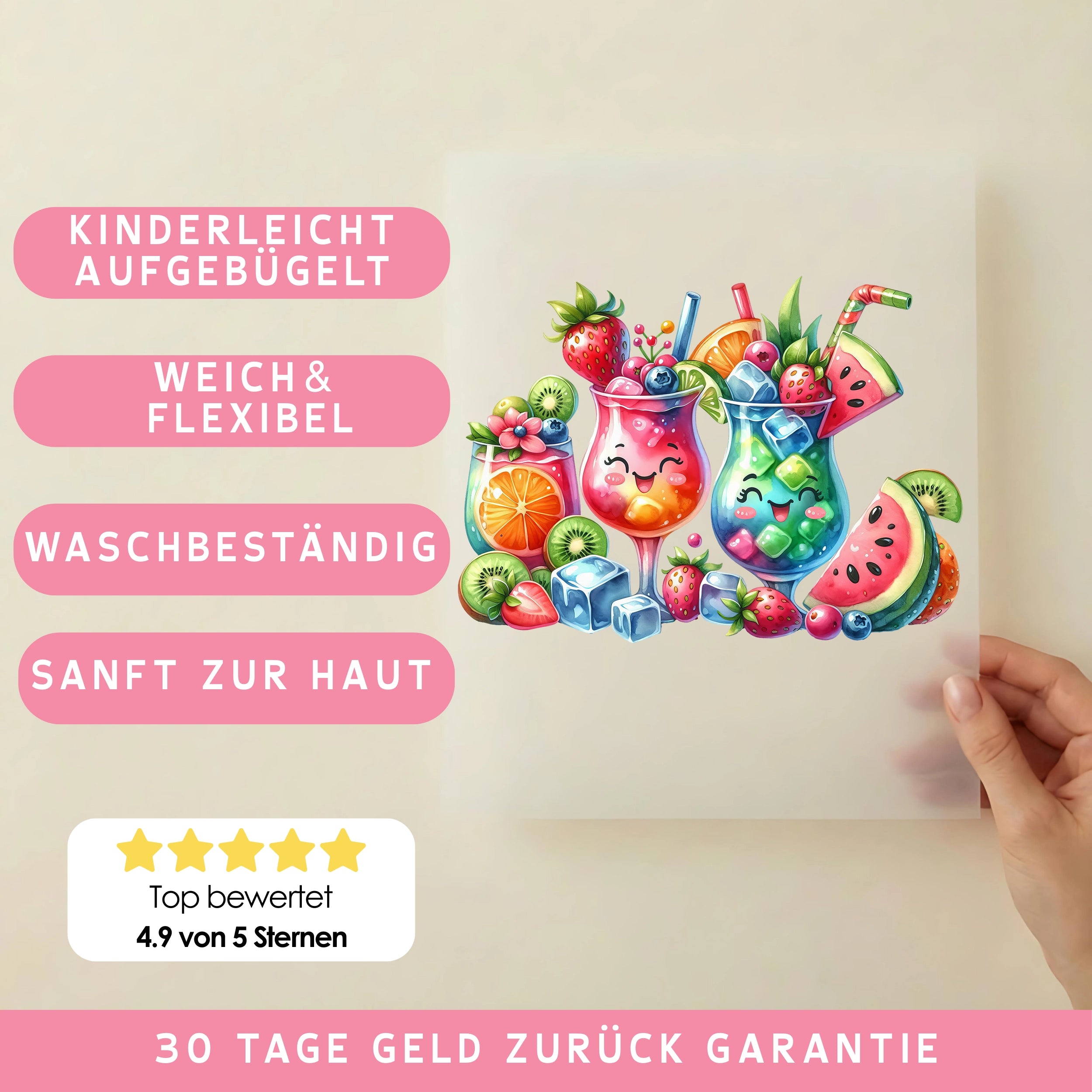 Bügelbild Lachende Sommerdrinks