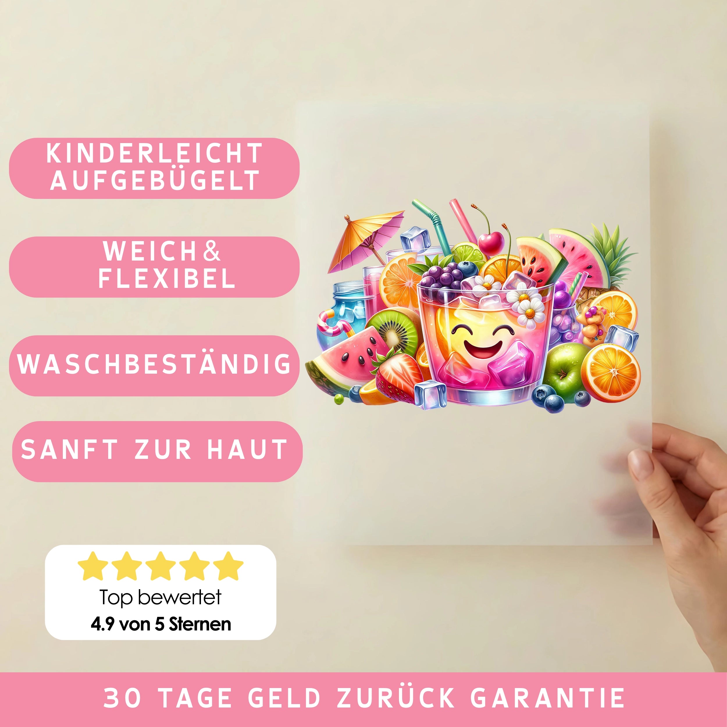 Bügelbild Lustige Limo