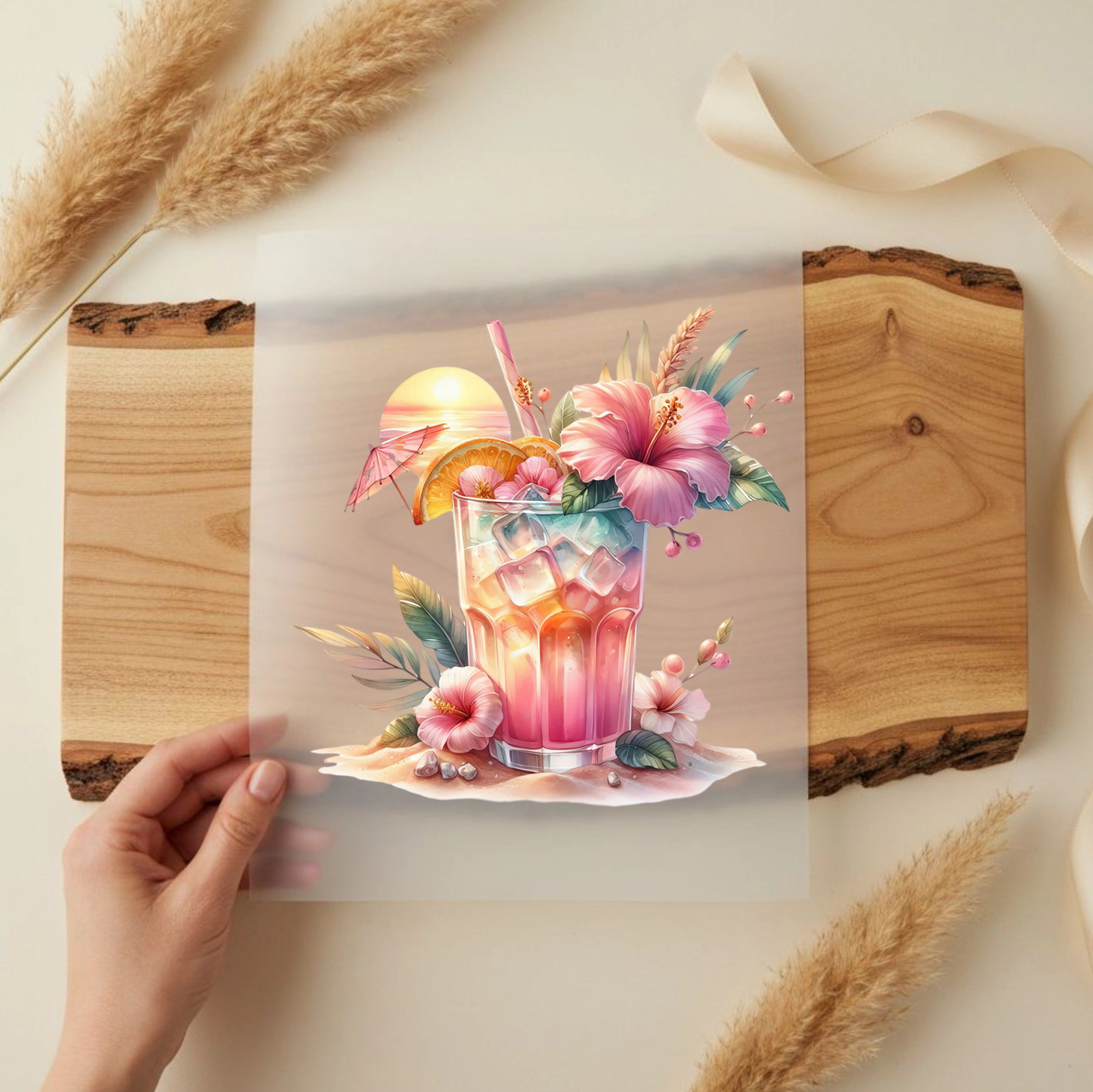 Bügelbild Tropical Hibiskus-Drink