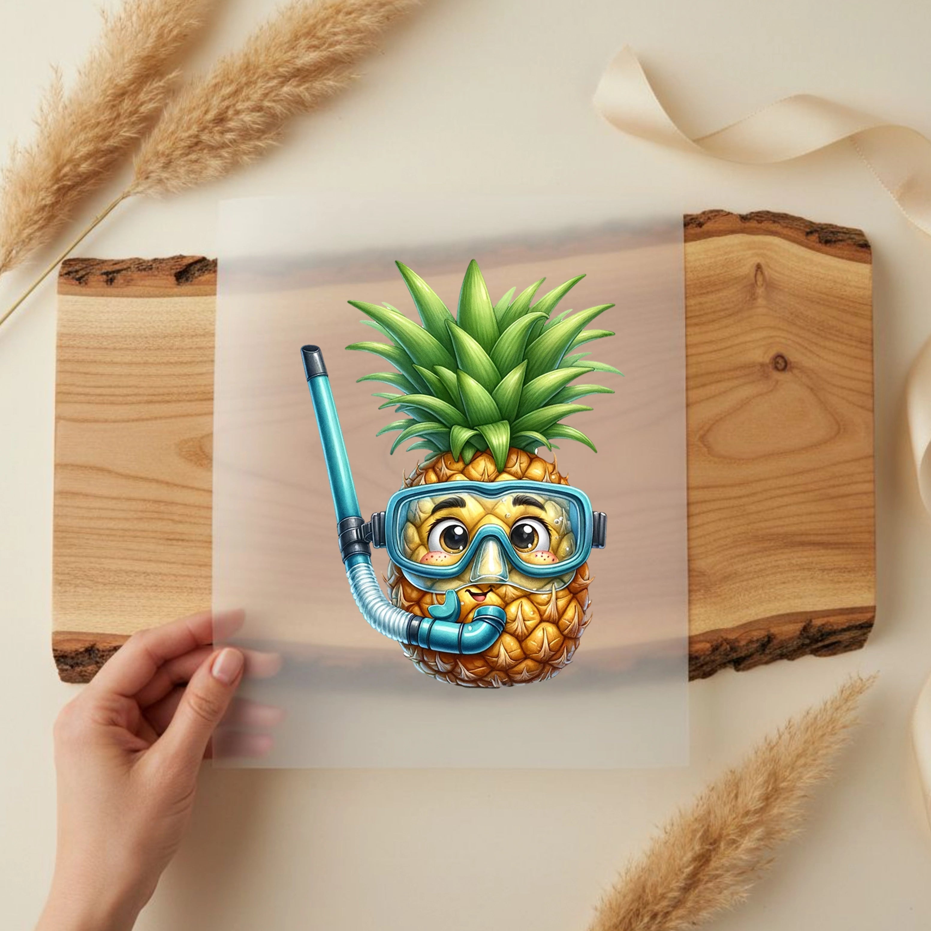 Bügelbild Ananas Schnorchelspaß