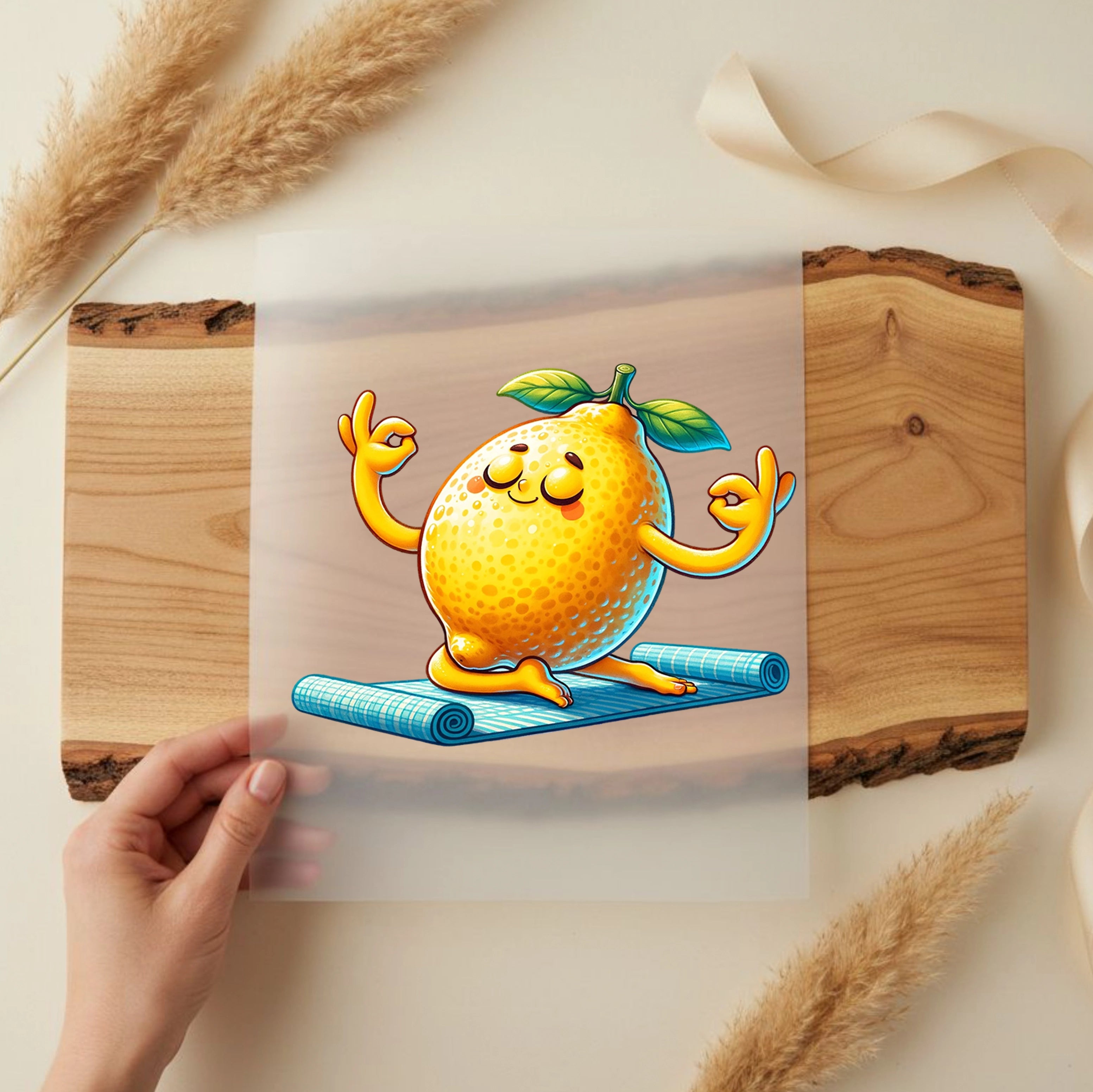 Bügelbild Zitrone Yogaflow