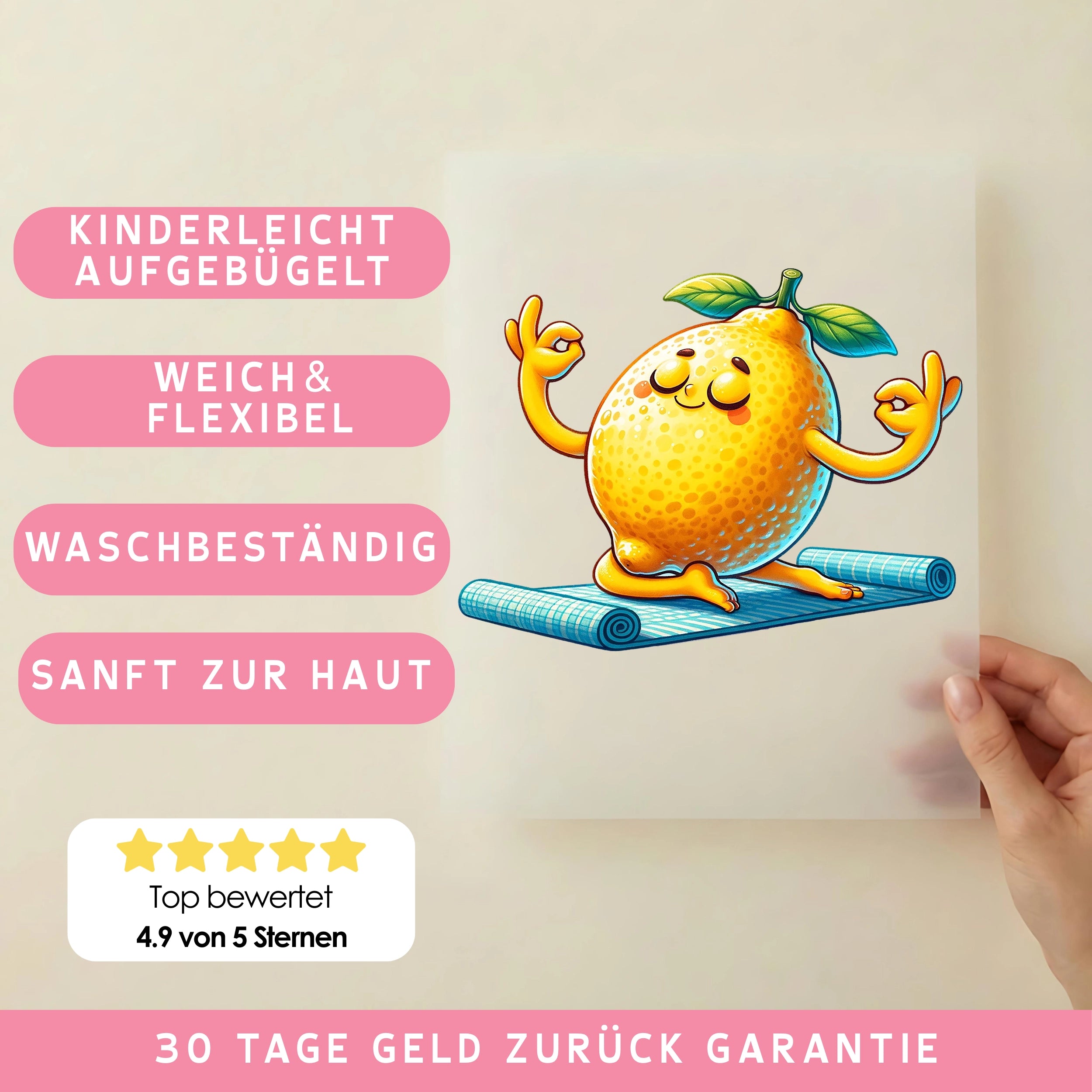 Bügelbild Zitrone Yogaflow