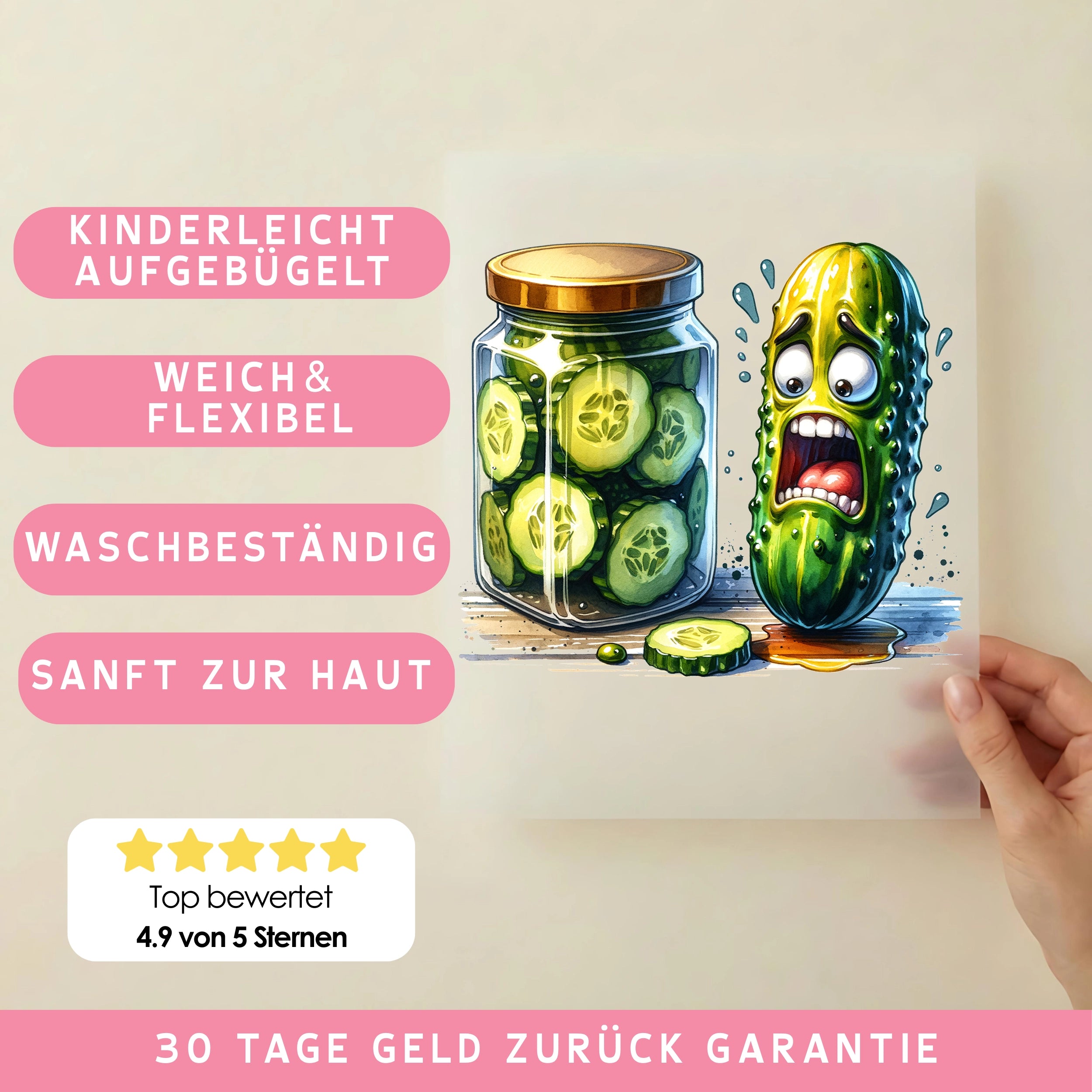 Bügelbild Lustige Gurke