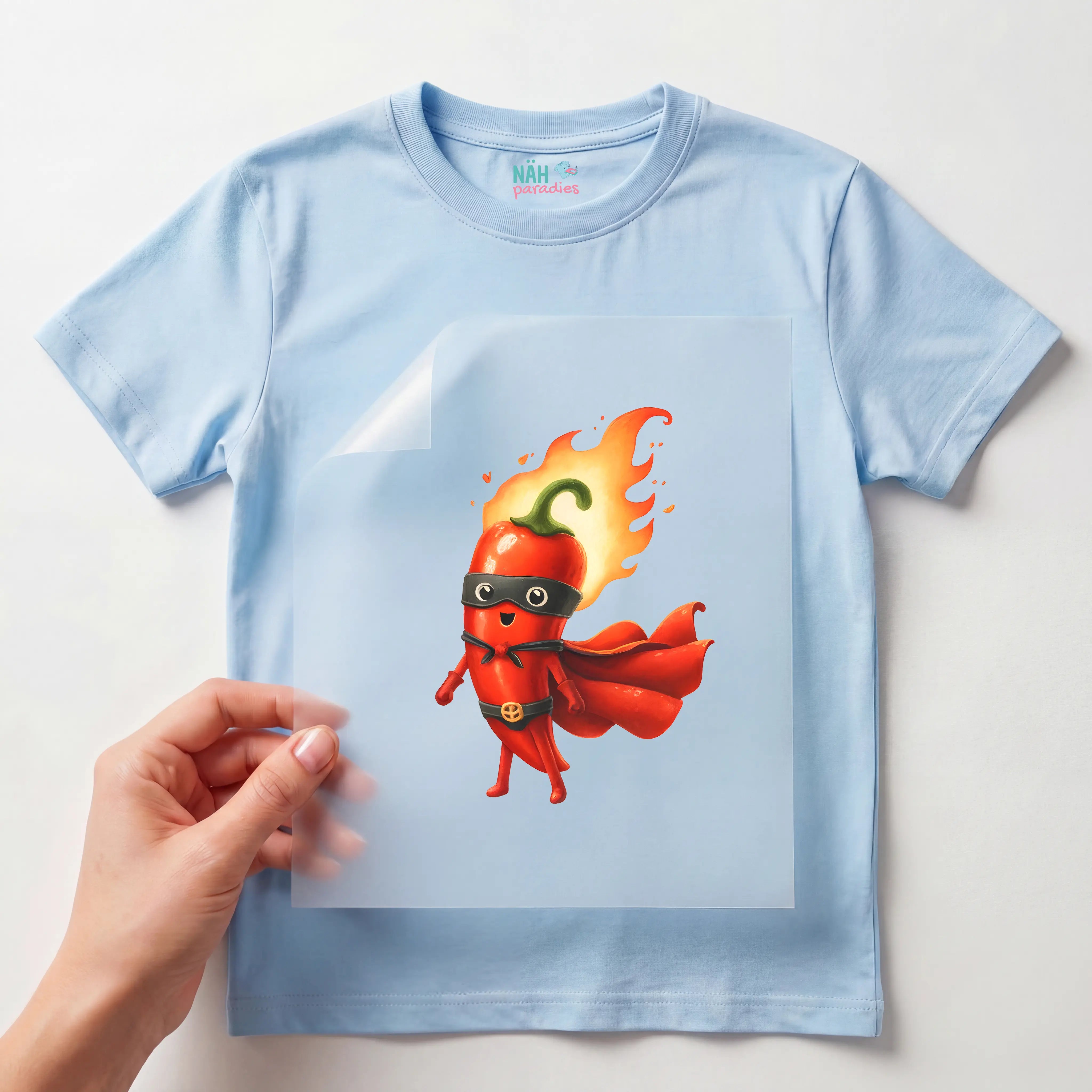 Bügelbild Superheld Chili