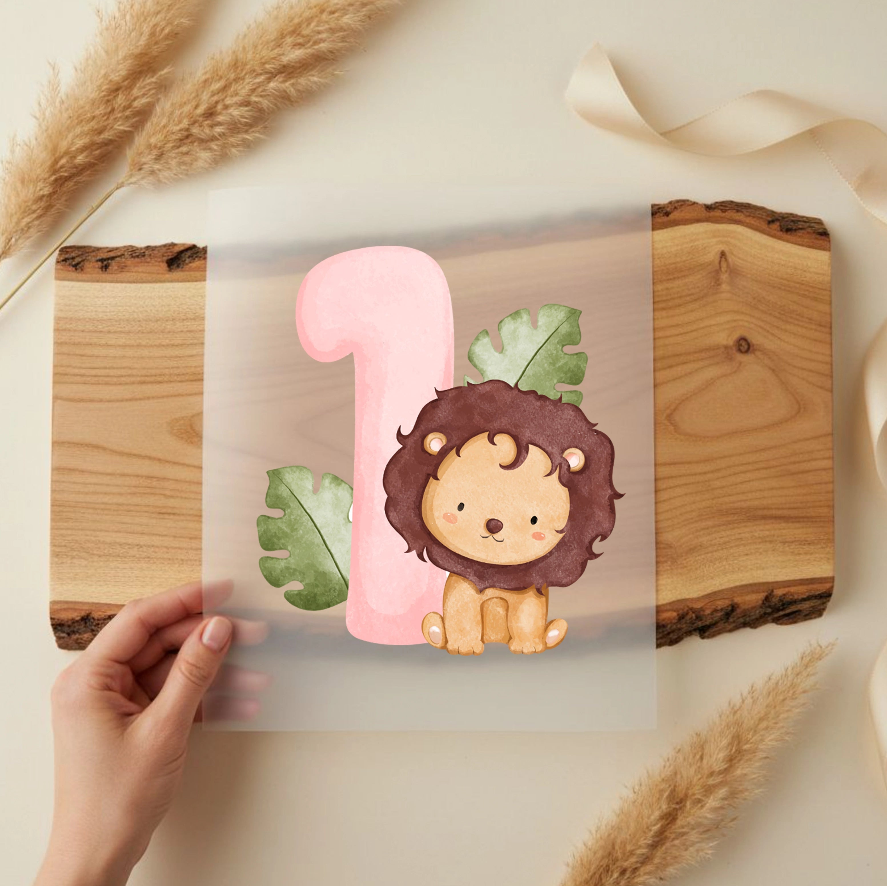 Bügelbild Zahl 1 Löwe