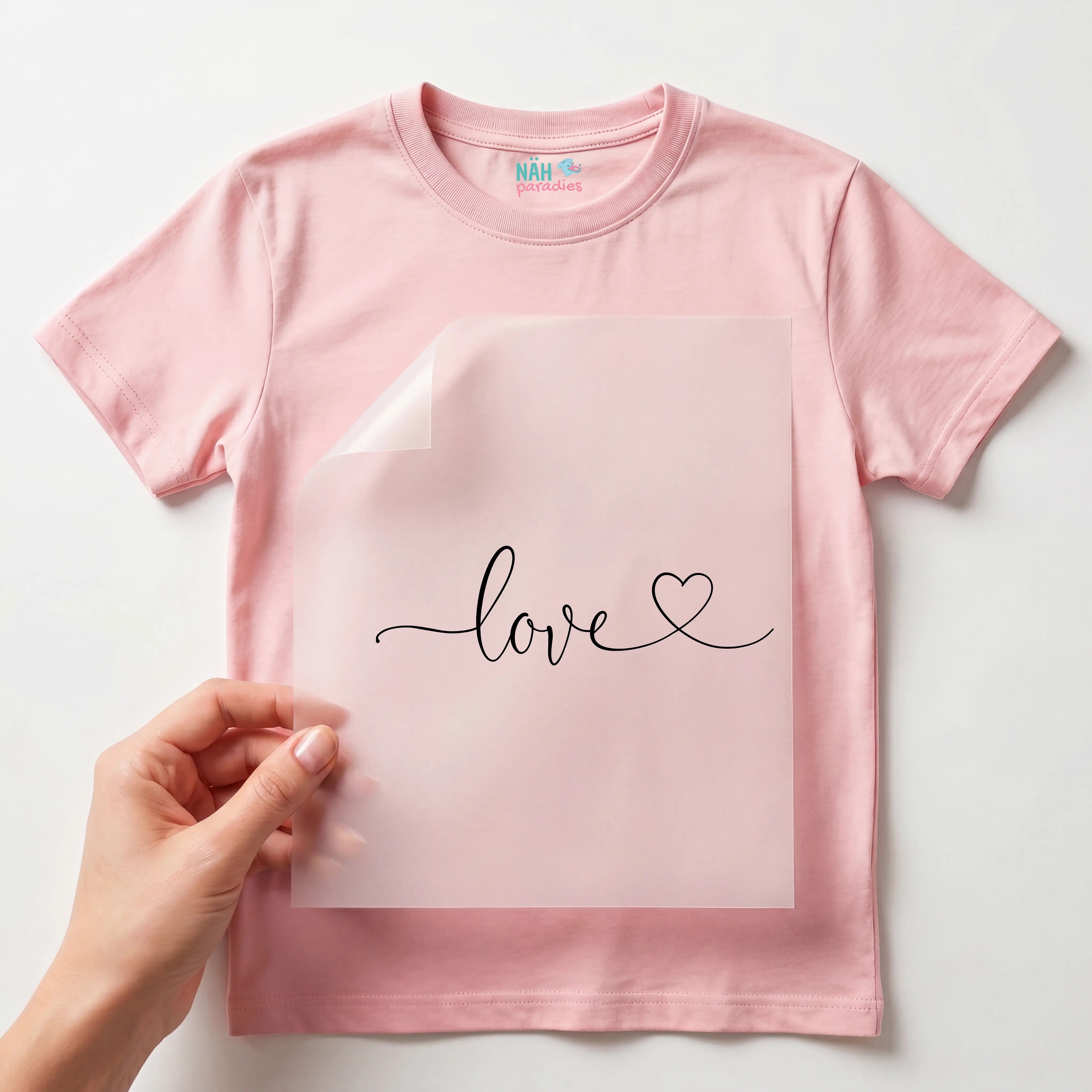 Bügelbild Love Herz Schwarz
