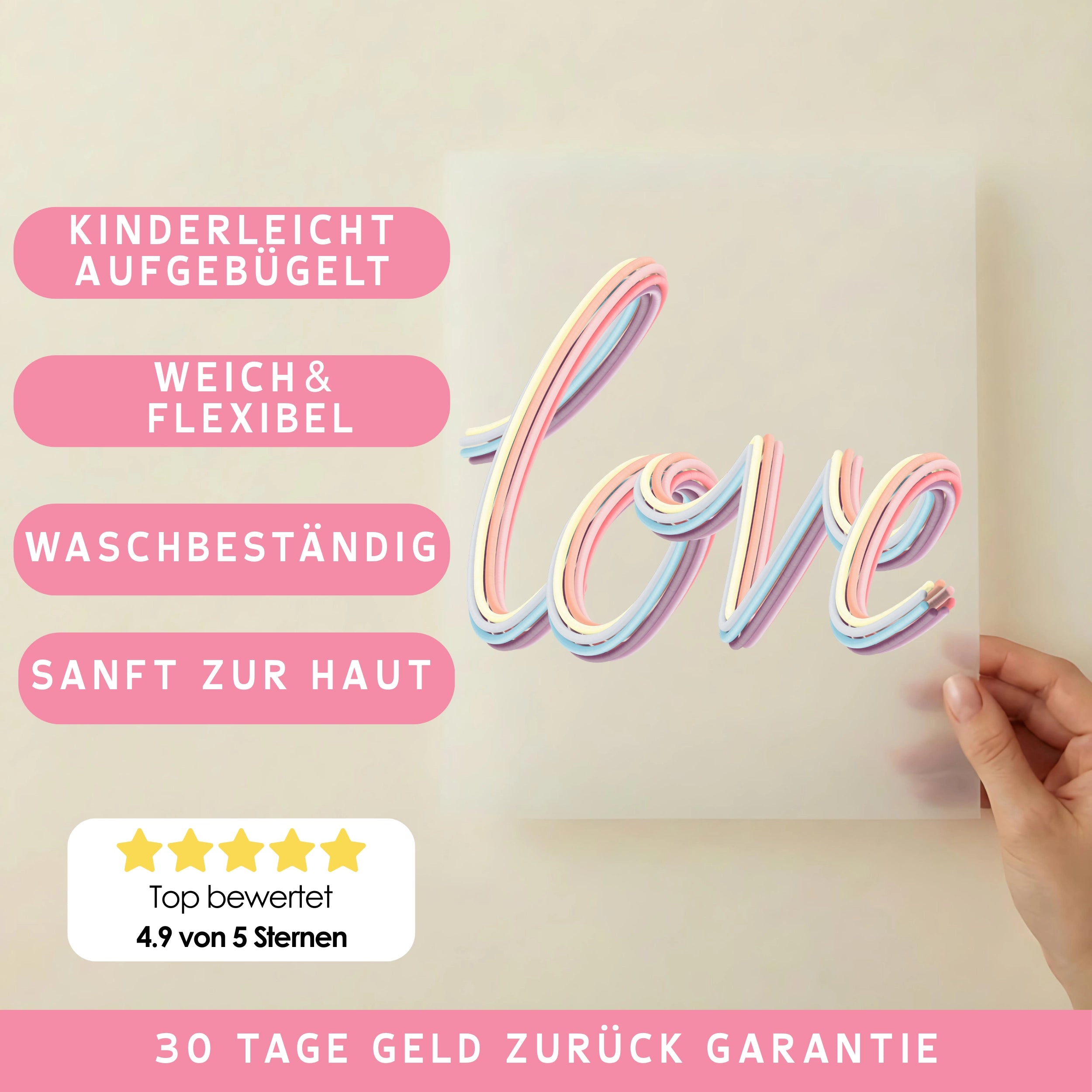 Bügelbild Love Pastel Love