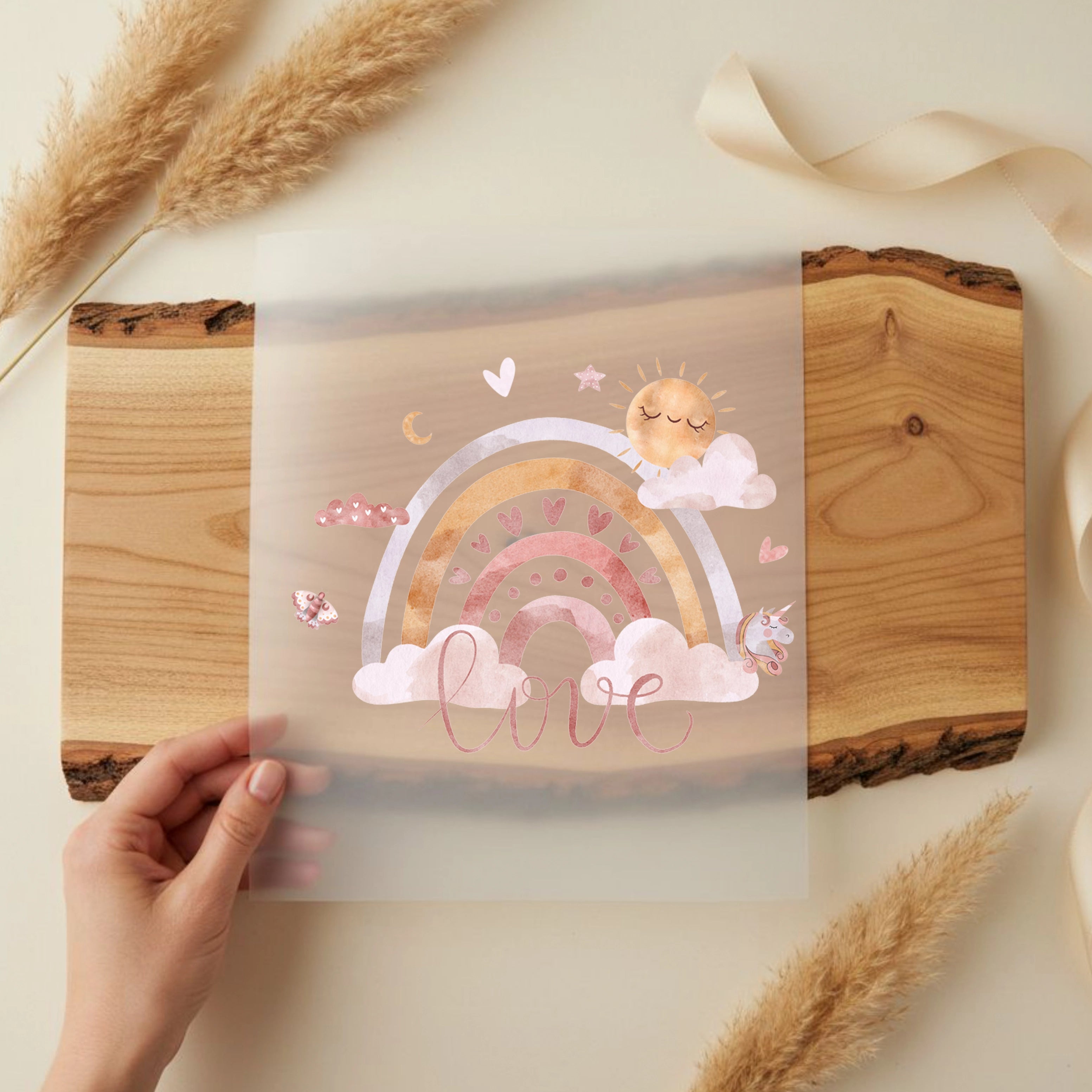 Bügelbild Regenbogen Love