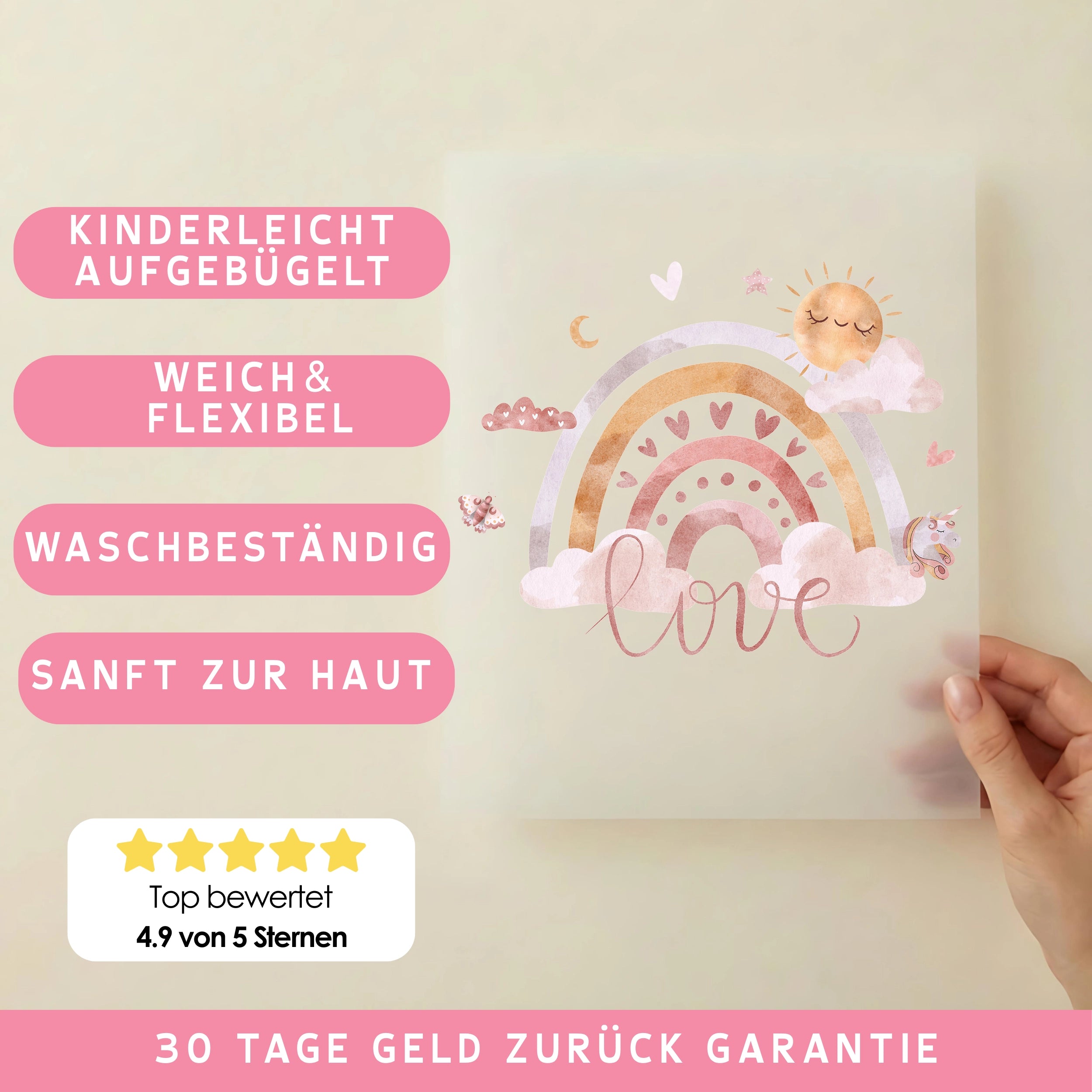 Bügelbild Regenbogen Love