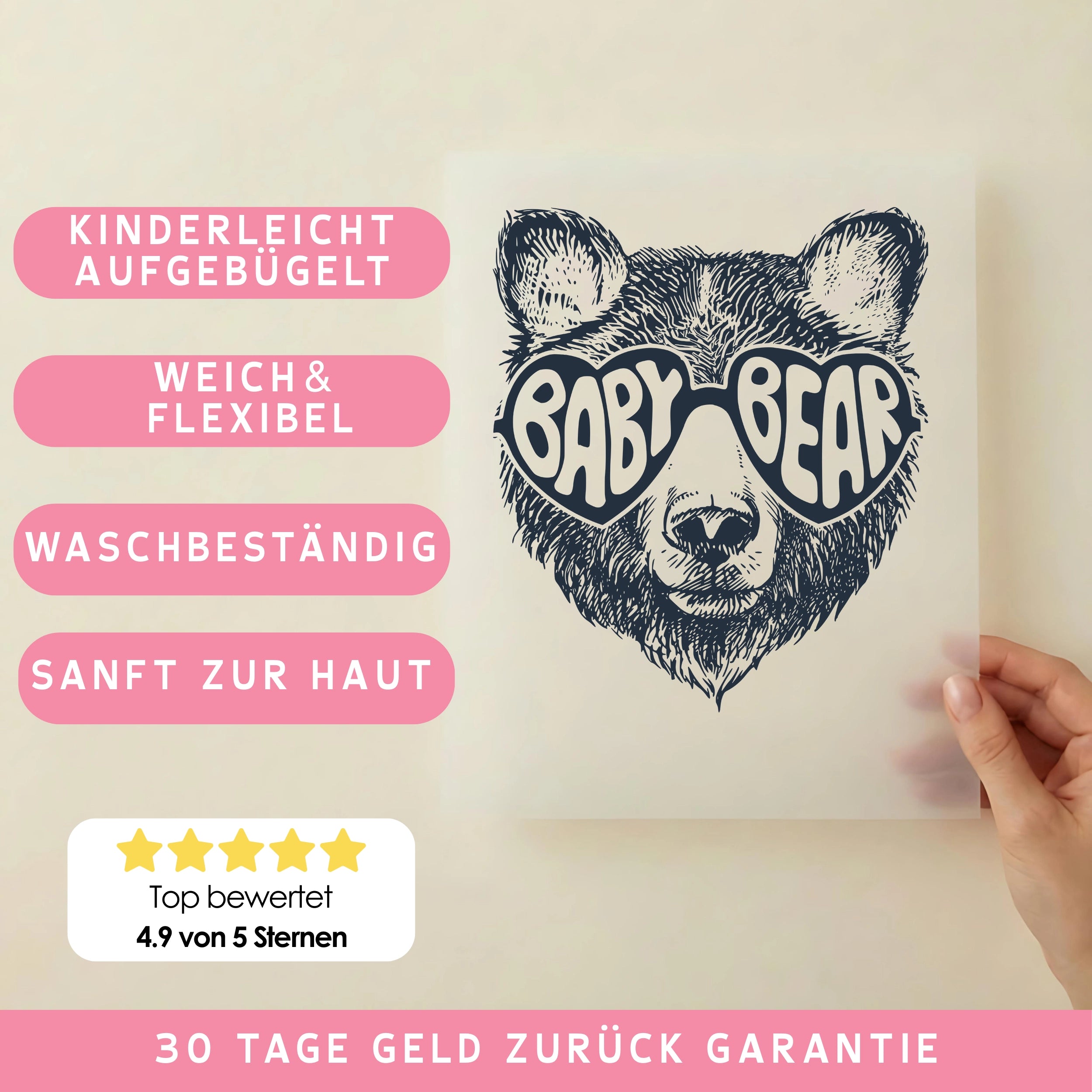 Bügelbild Baby Bear Blau