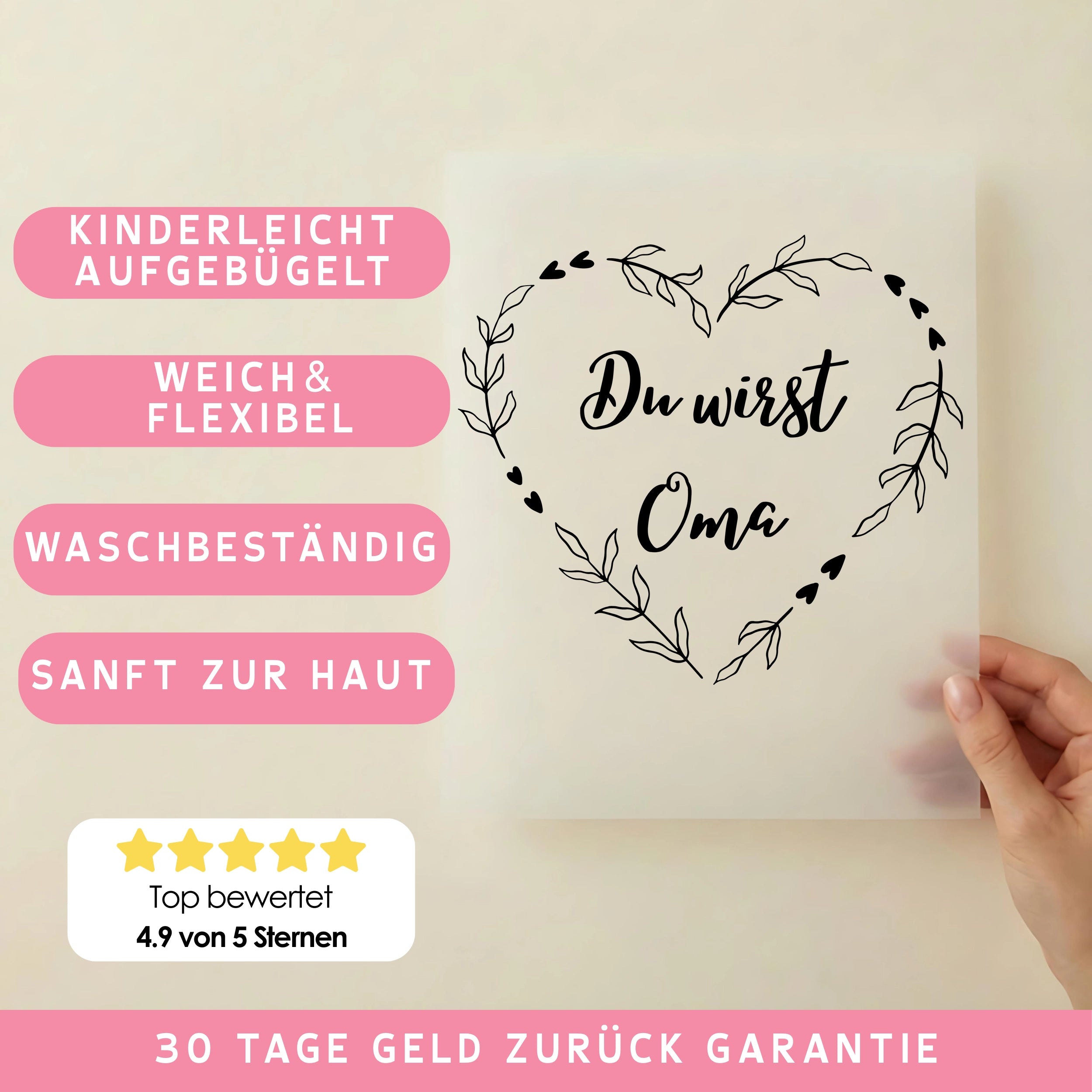 Bügelbild Du wirst Oma