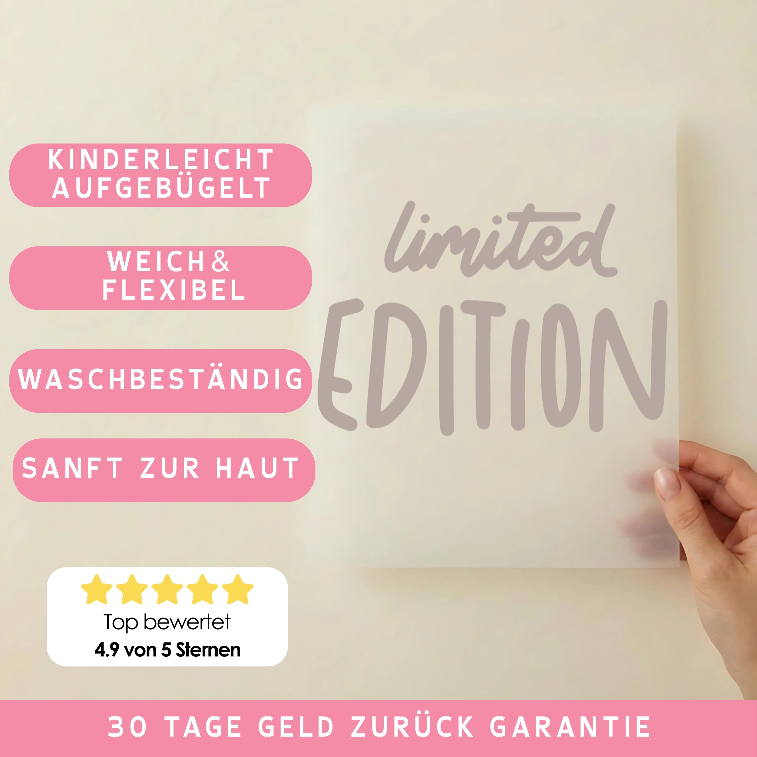 Bügelbild Limited Edition Beige