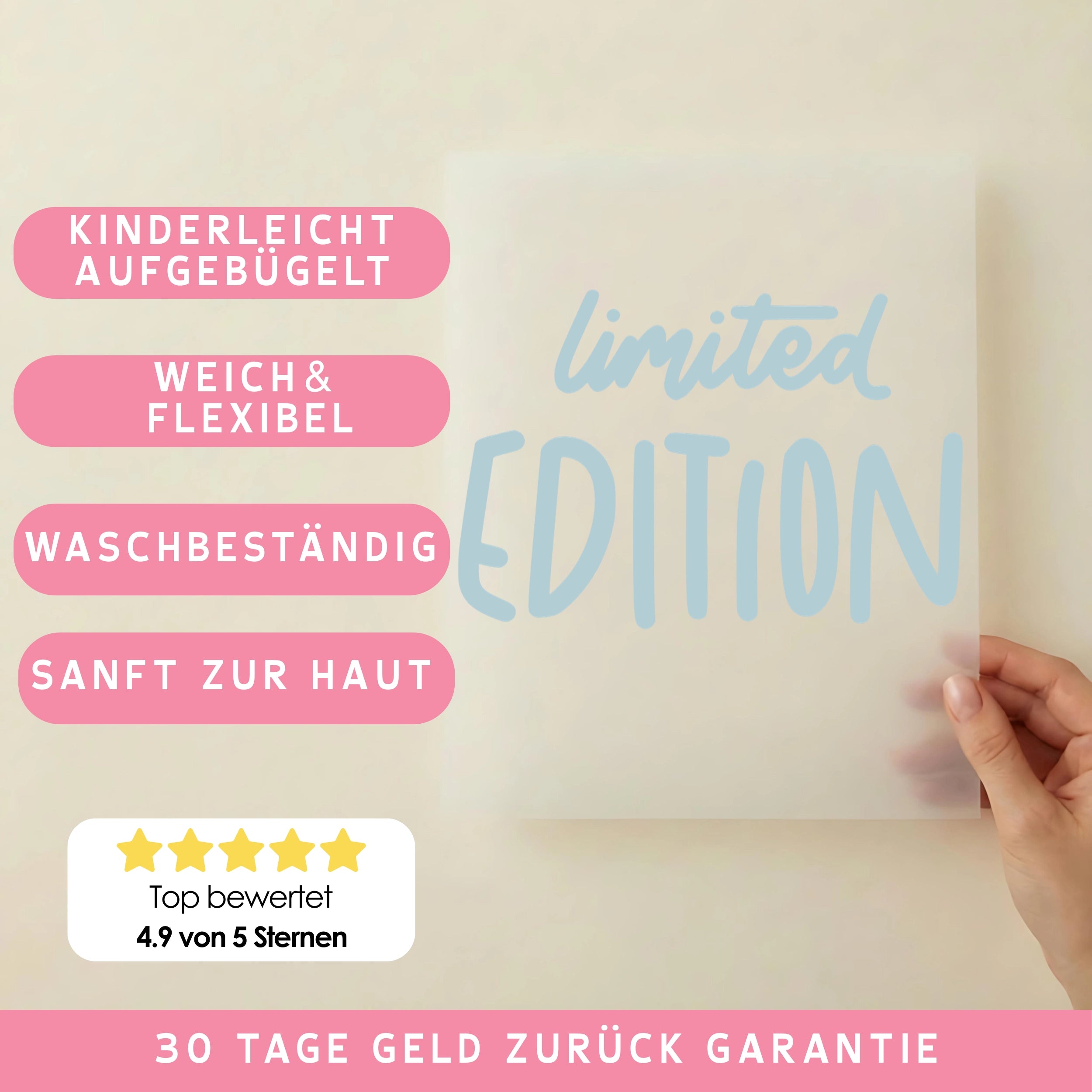 Bügelbild Limited Edition Blau