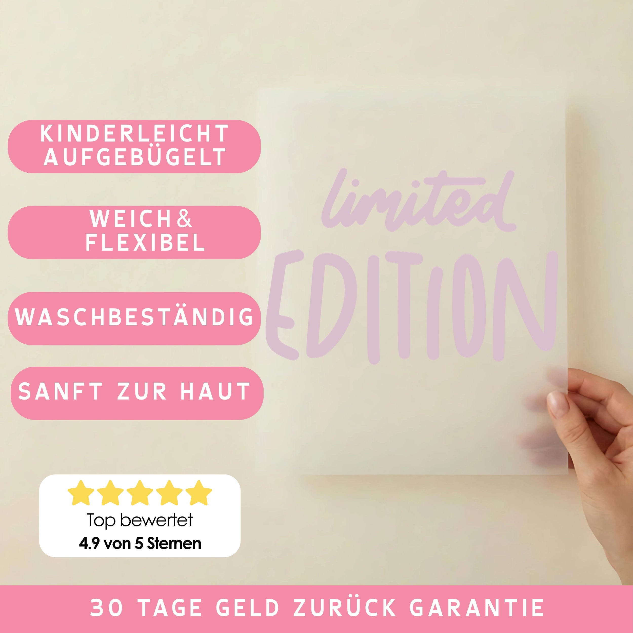 Bügelbild Limited Edition Rosa