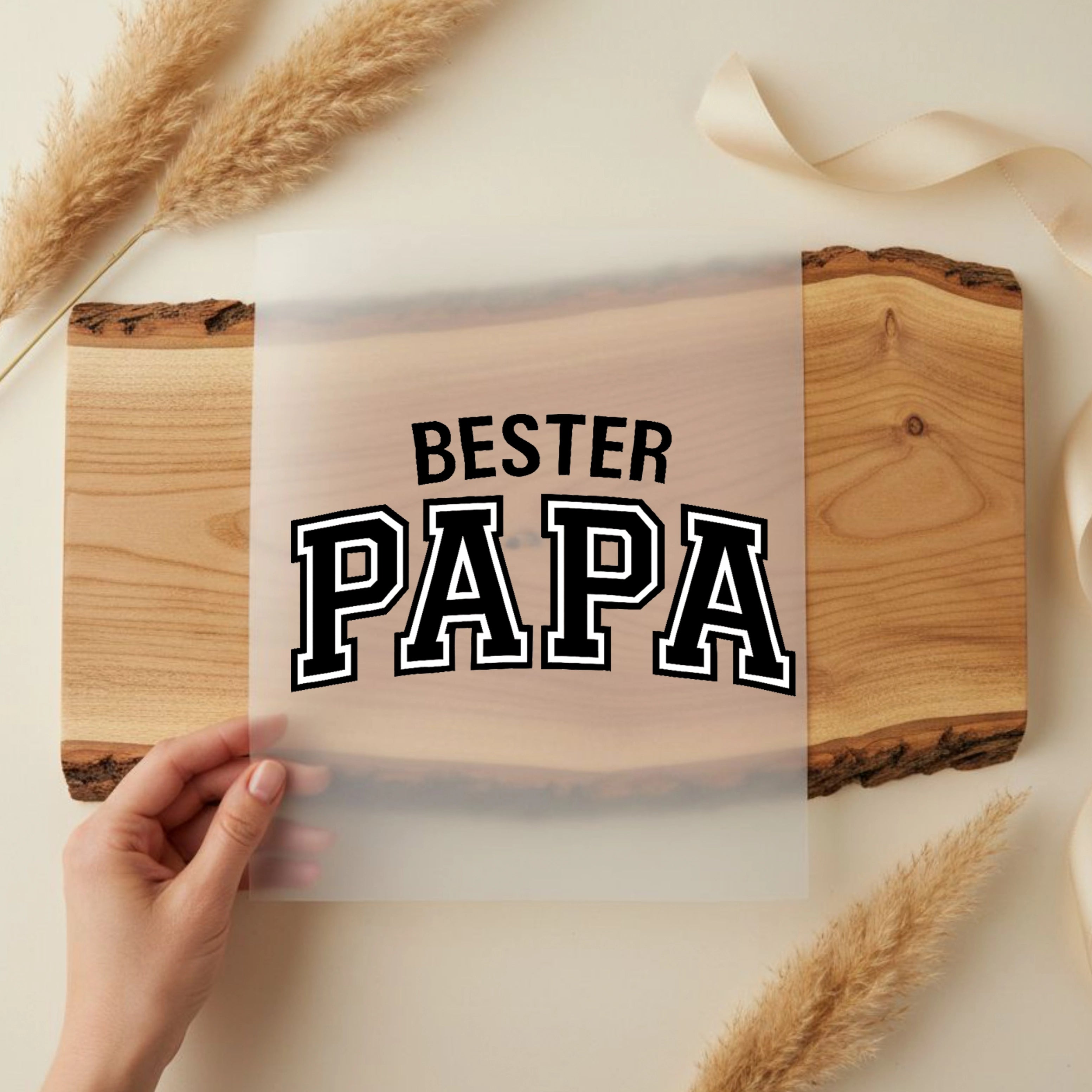 Bügelbild Schriftzug bester Papa
