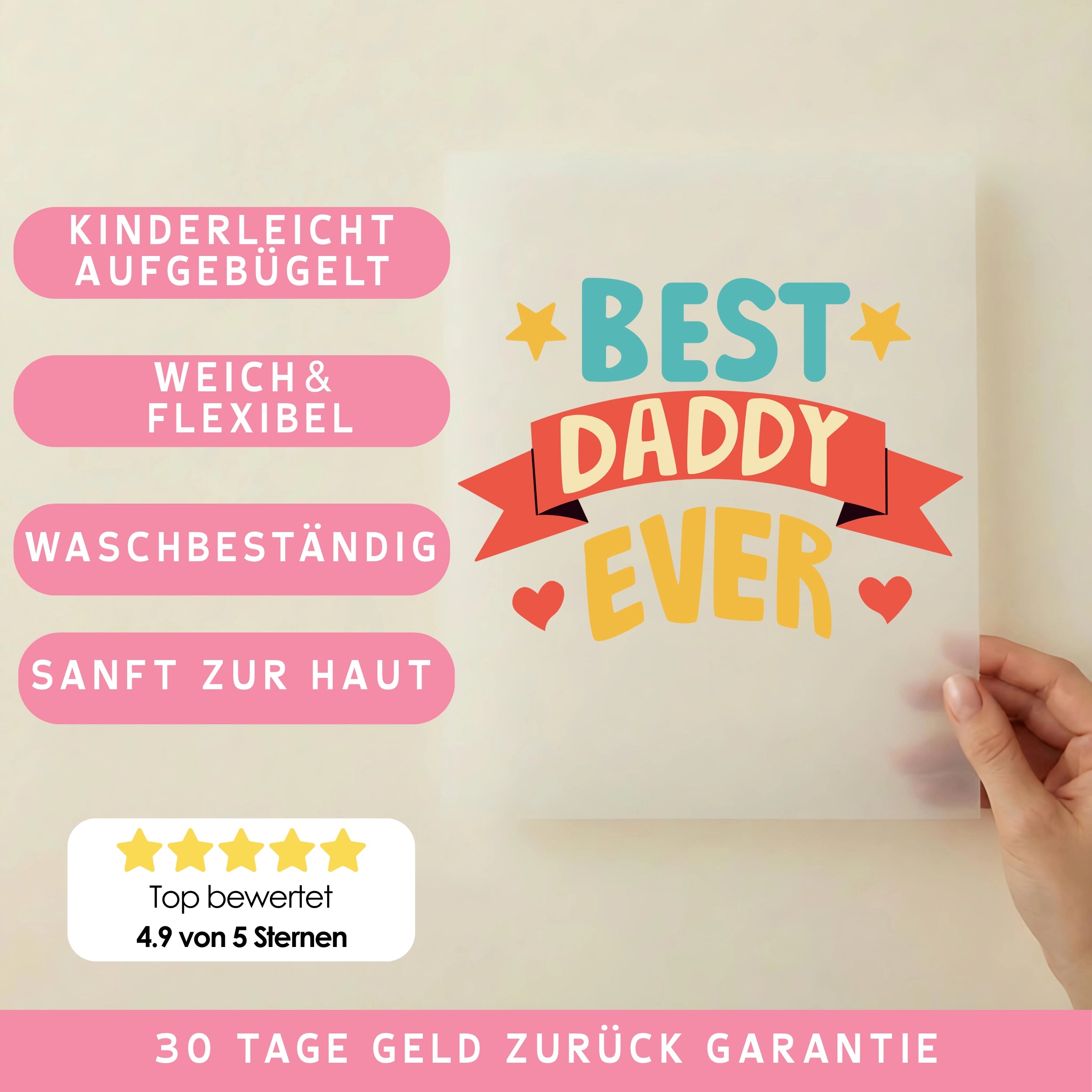 Bügelbild Auszeichnung Best Daddy Ever