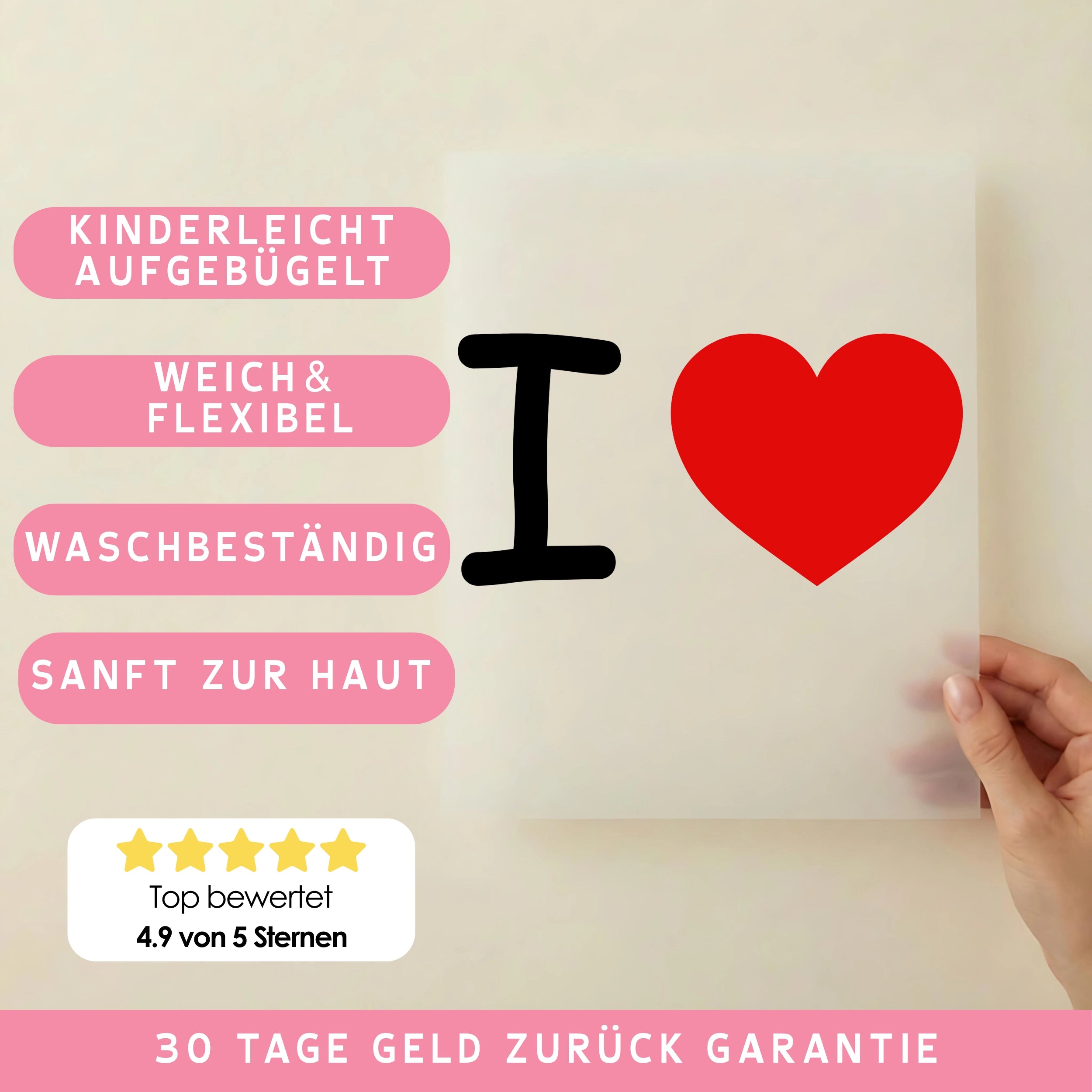 Bügelbild I Love