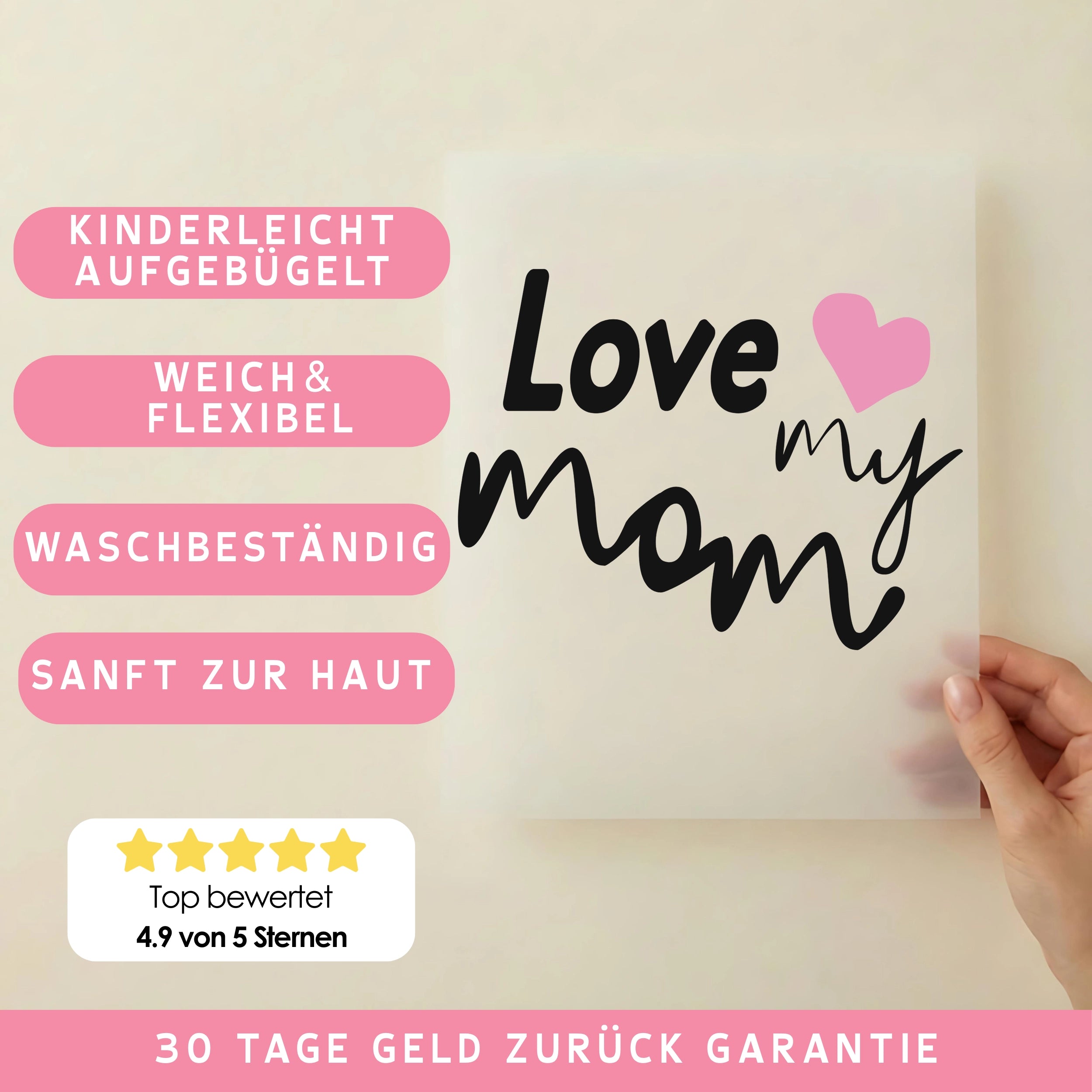Bügelbild Love My Mom
