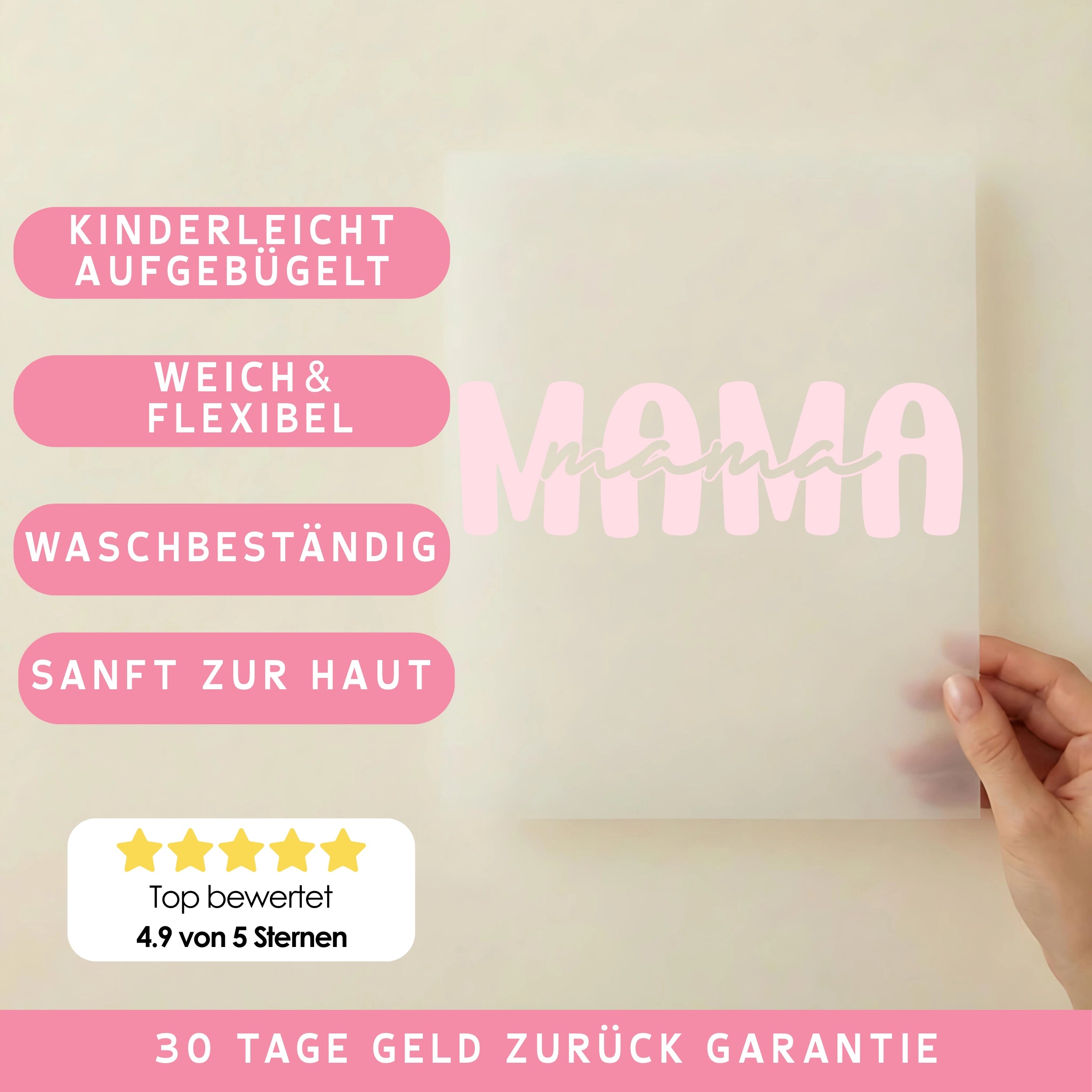 Bügelbild Mama Rosa