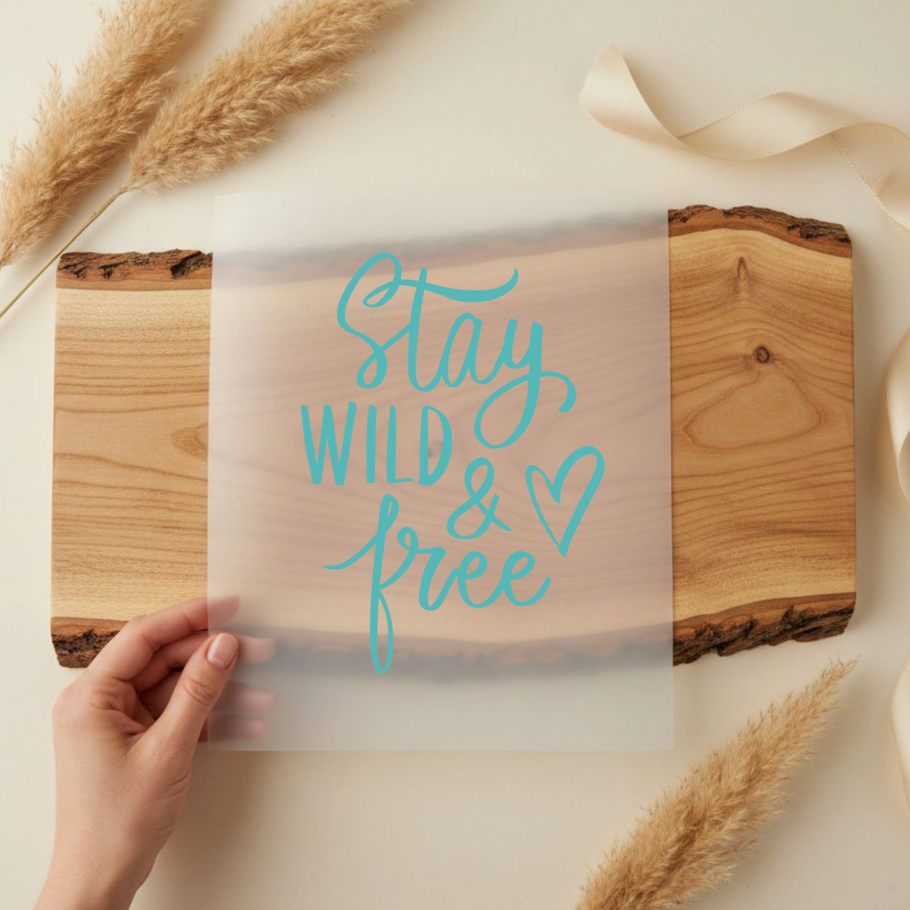 Bügelbild Stay Wild and Free Türkis