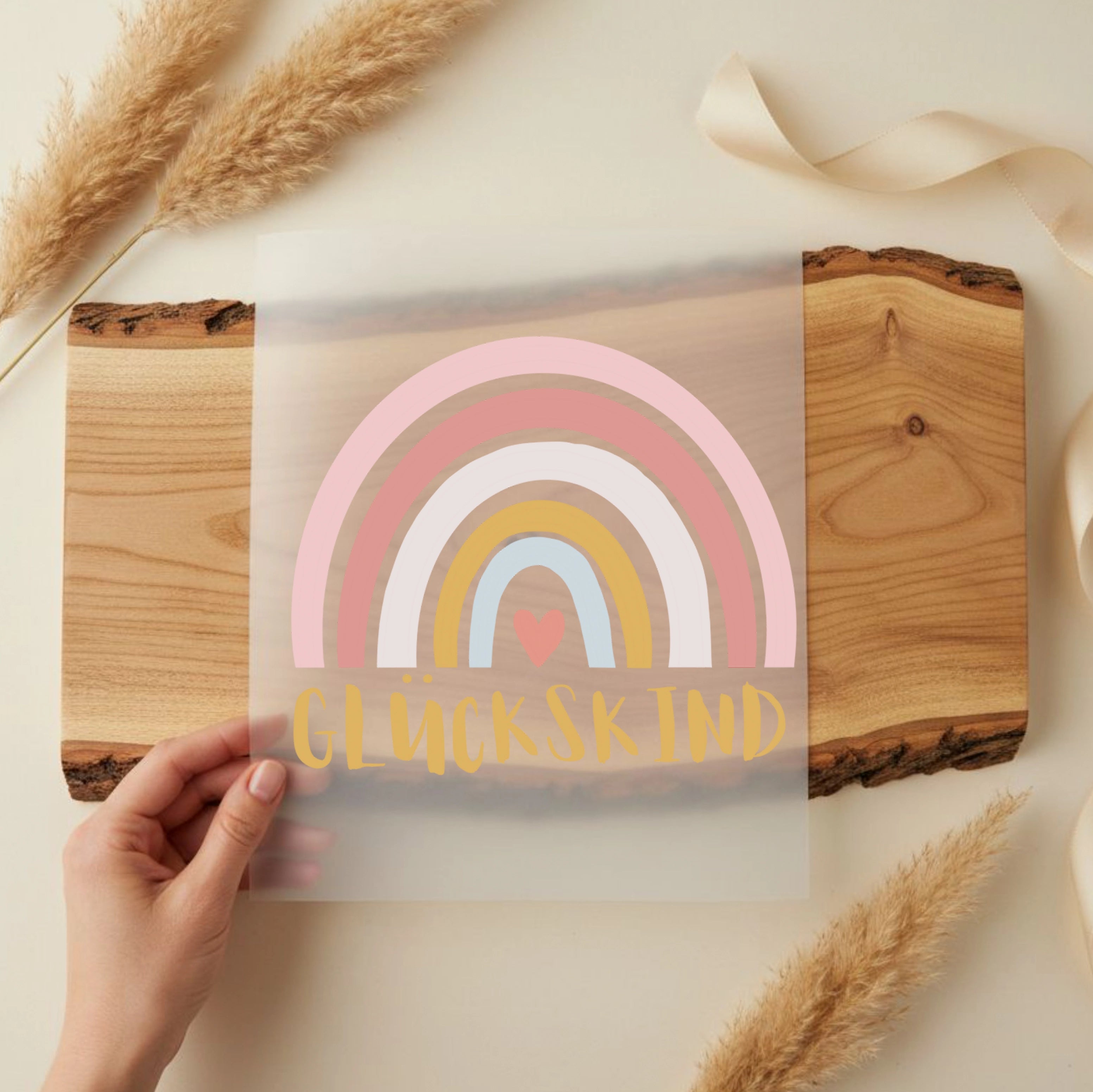 Bügelbild Regenbogen Glückskind