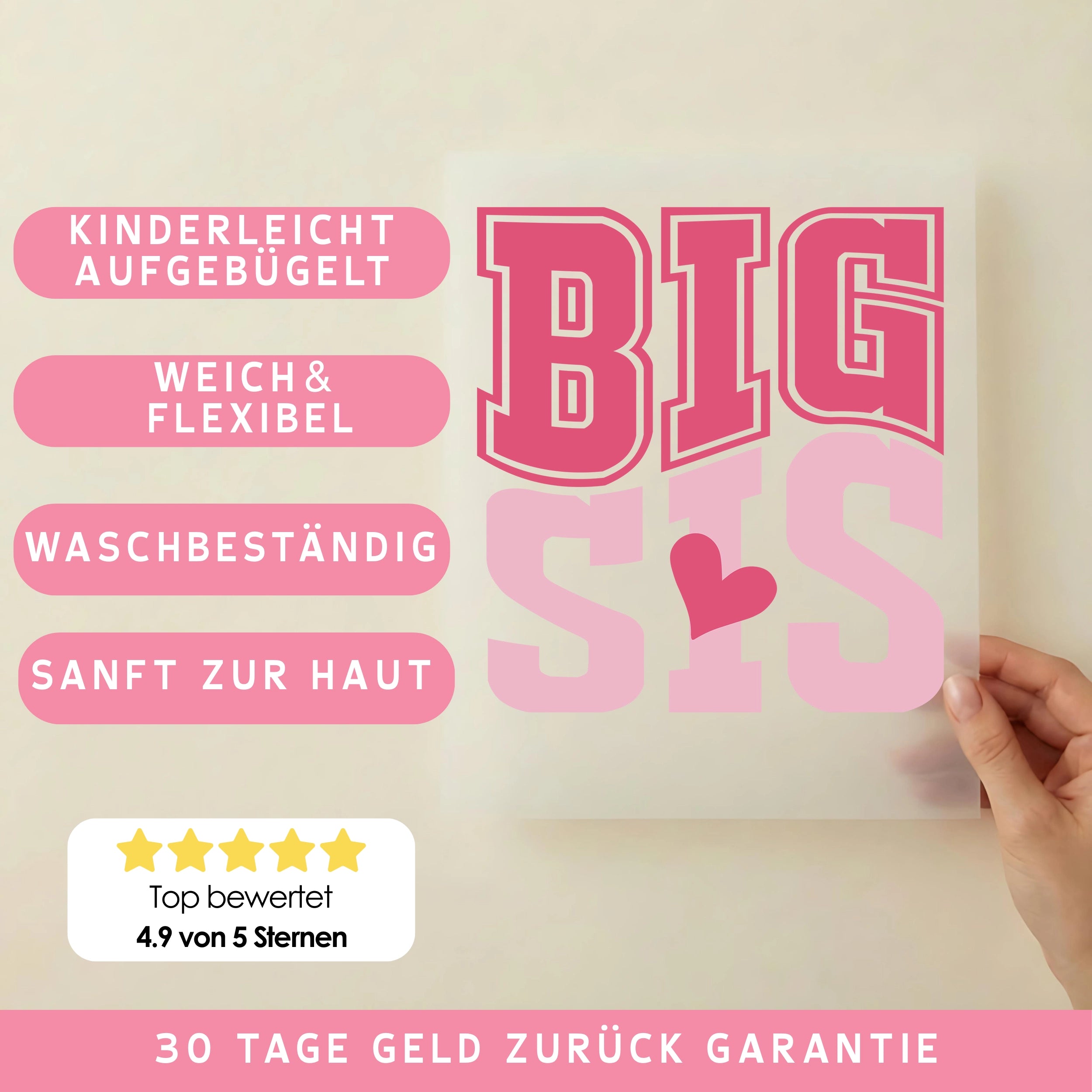 Bügelbild Große Schwester - Big Sis