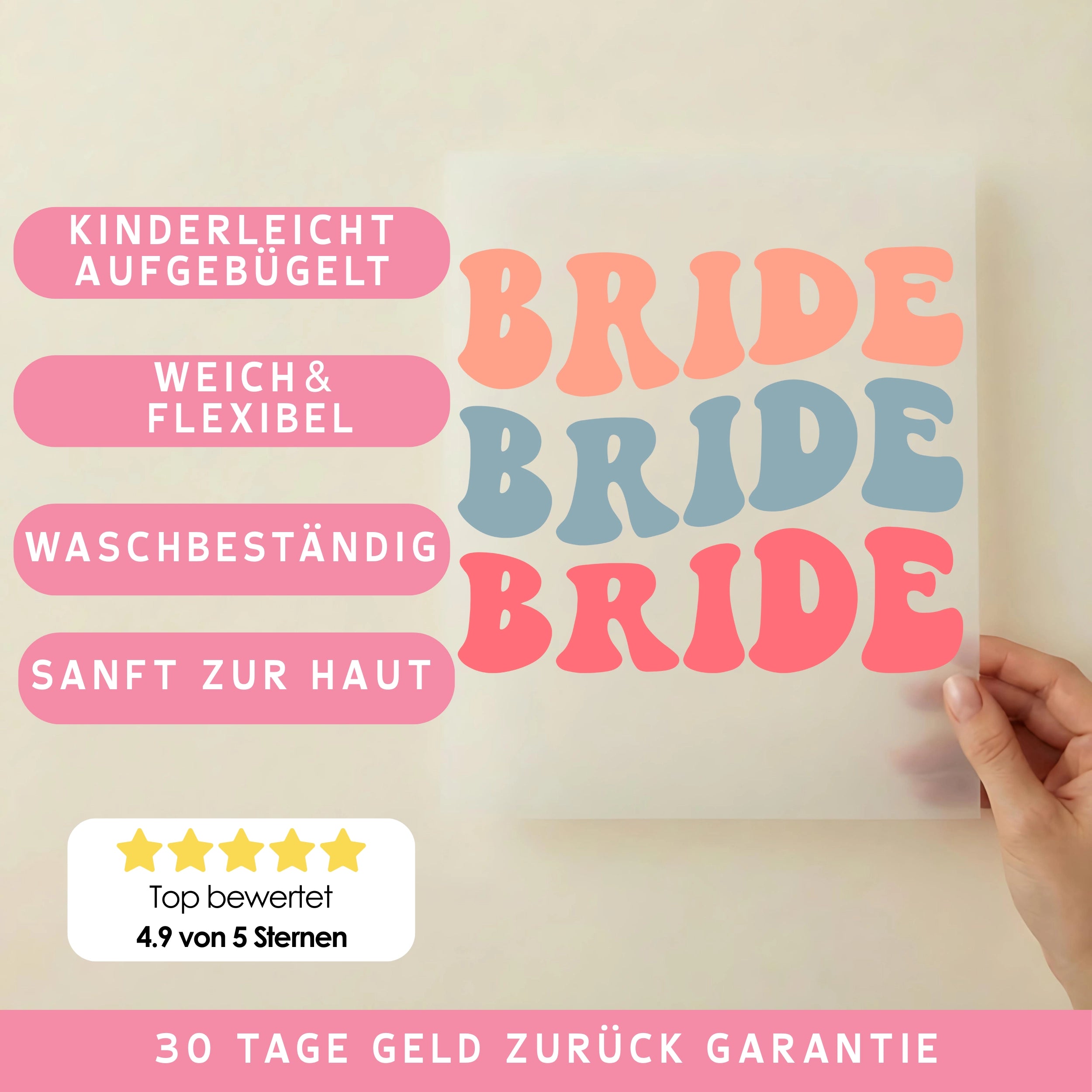 Bügelbild Bride Bunt