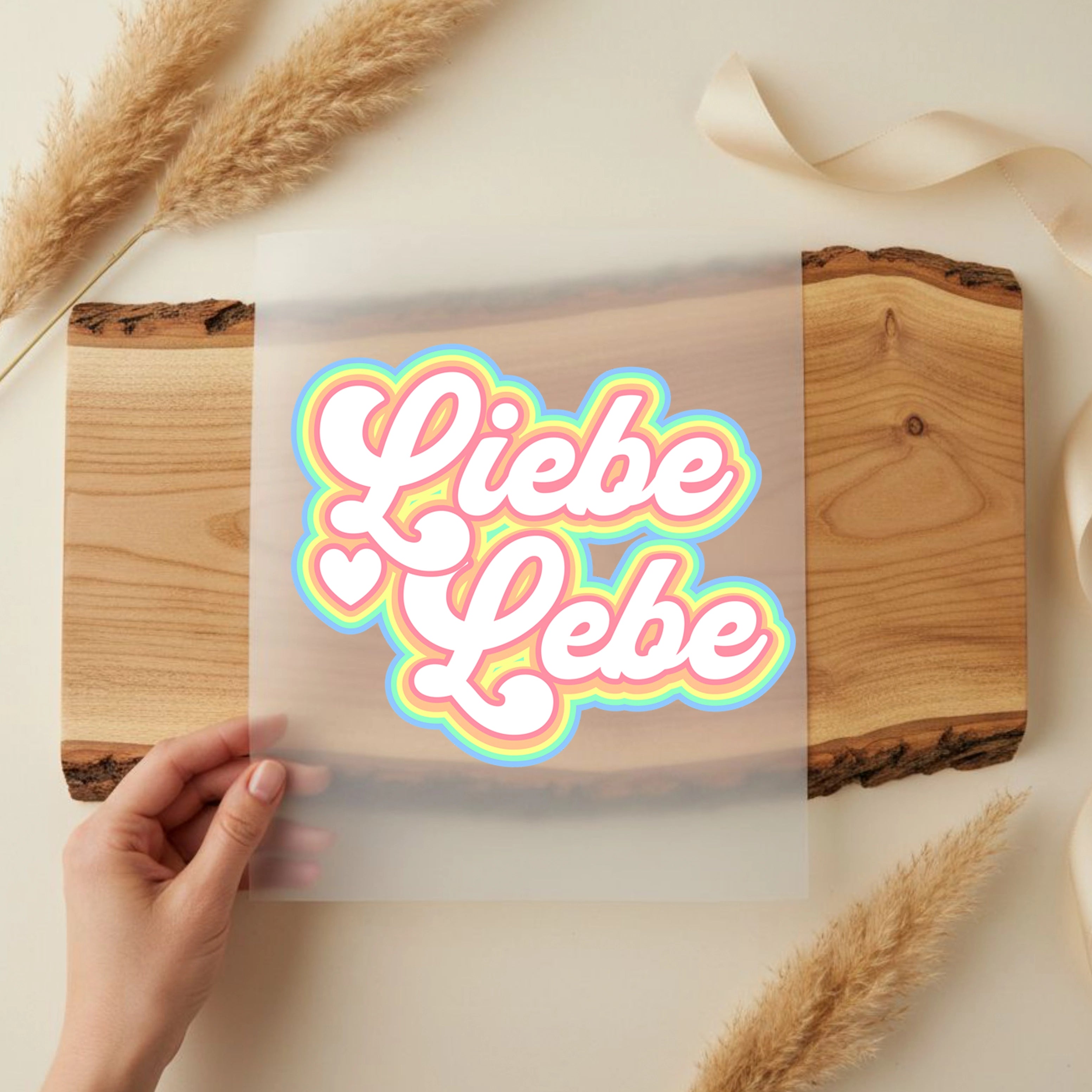 Bügelbild Liebe Lebe