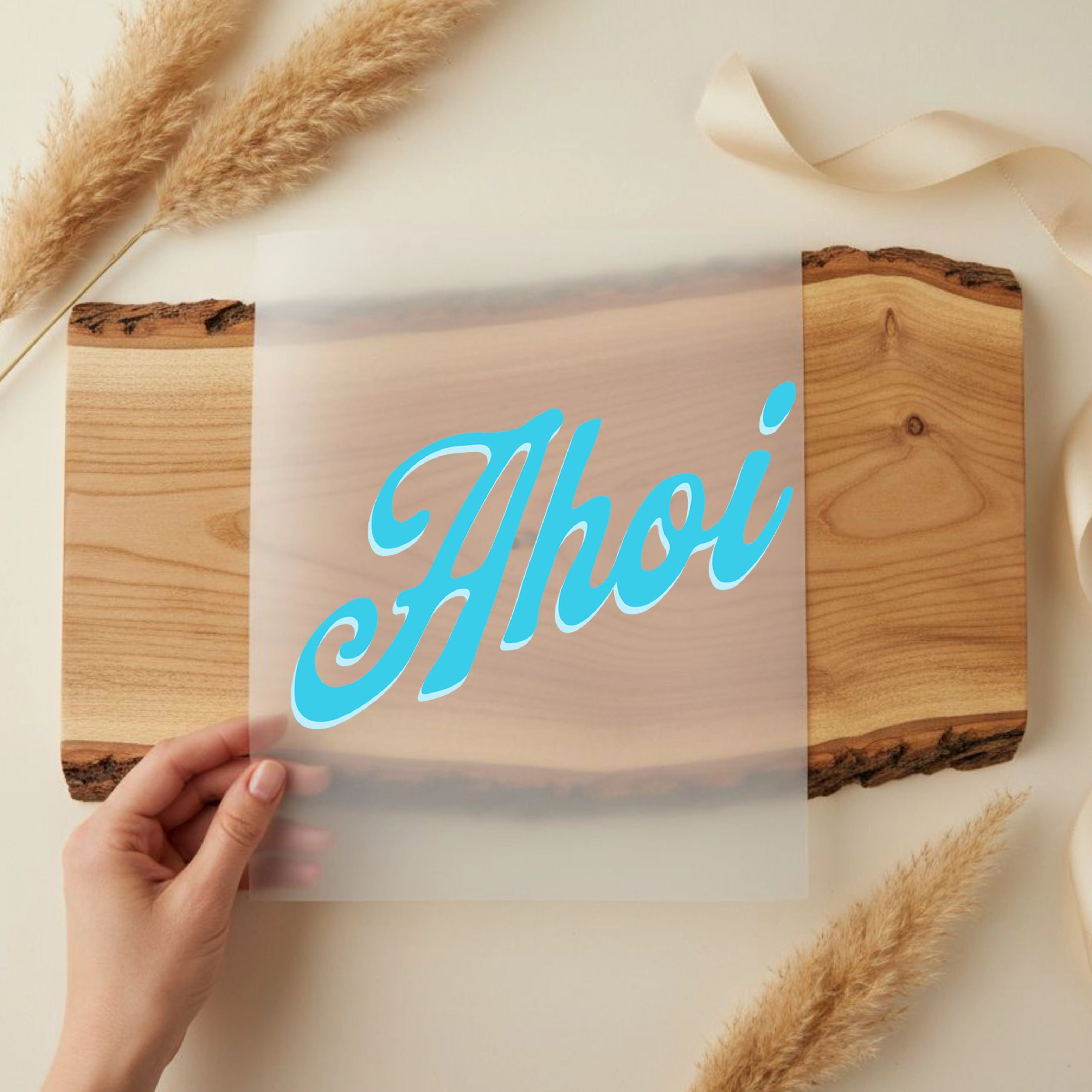 Bügelbild Schriftzug Ahoi Schreibschrift