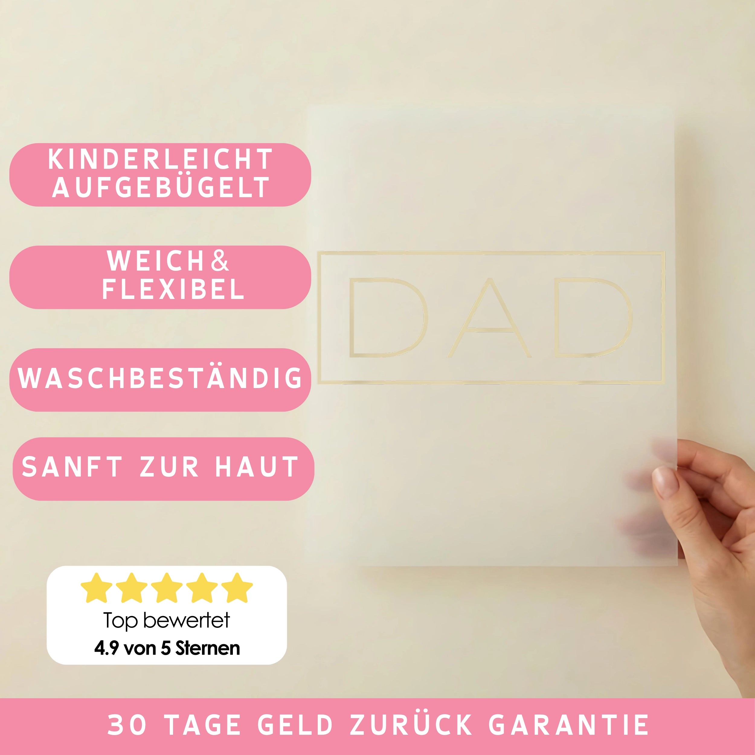 Bügelbild Schriftzug DAD