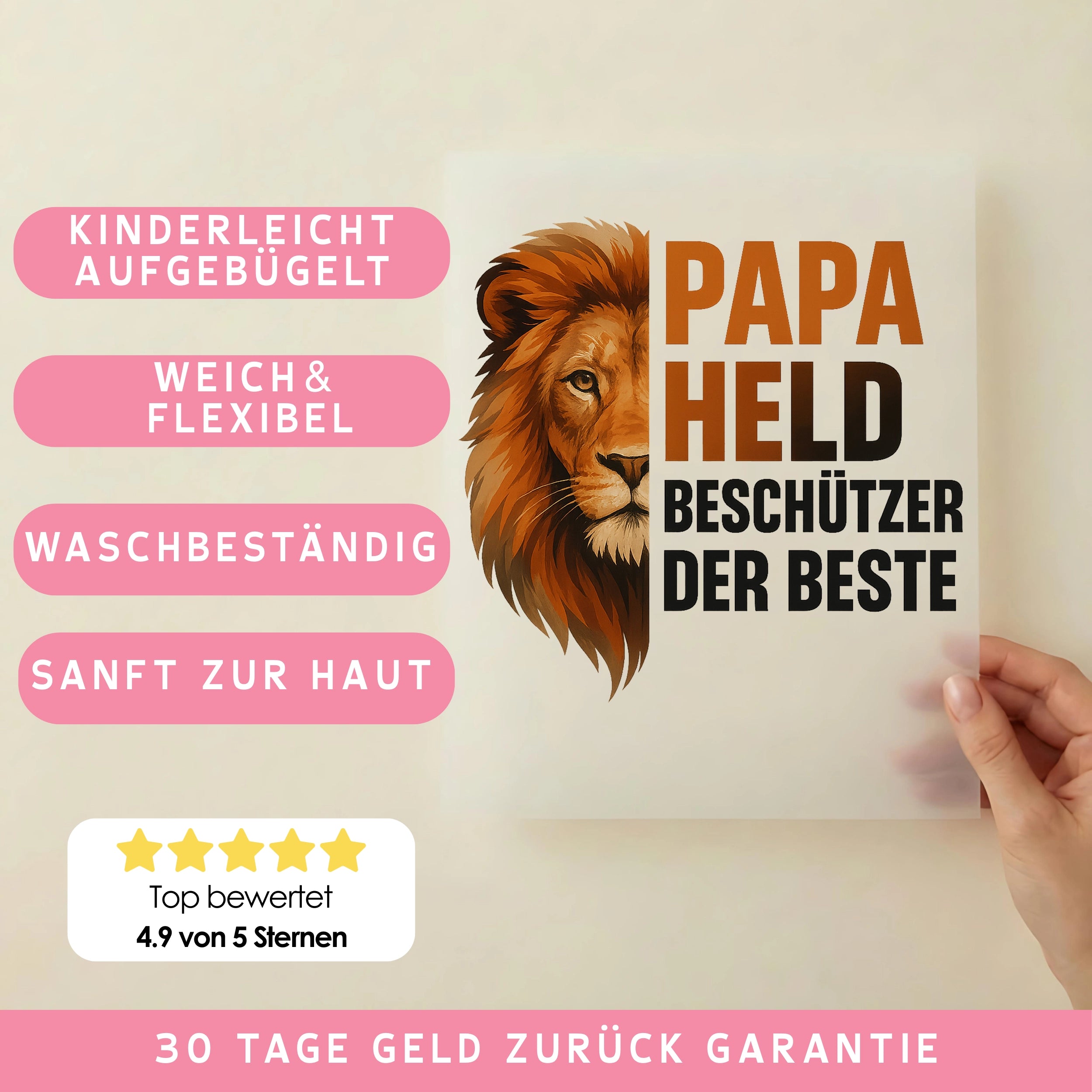 Bügelbild Papa Löwe